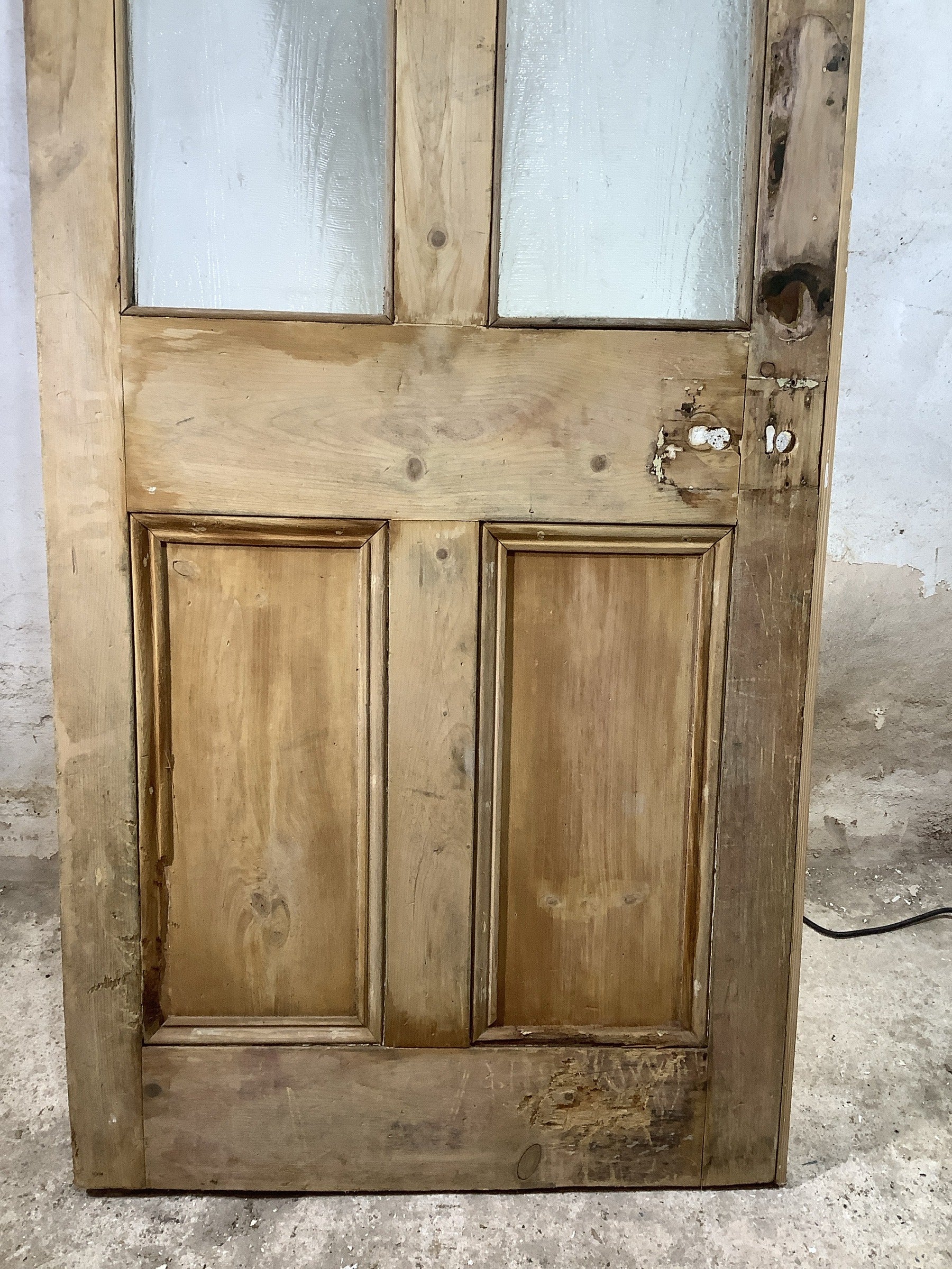 9th Pic Victorian Internal Glazed Stripped  Pine Reclaimed Door