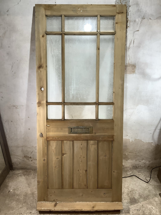 Main Picture 1930s External Glazed Stripped  Pine Reclaimed Door