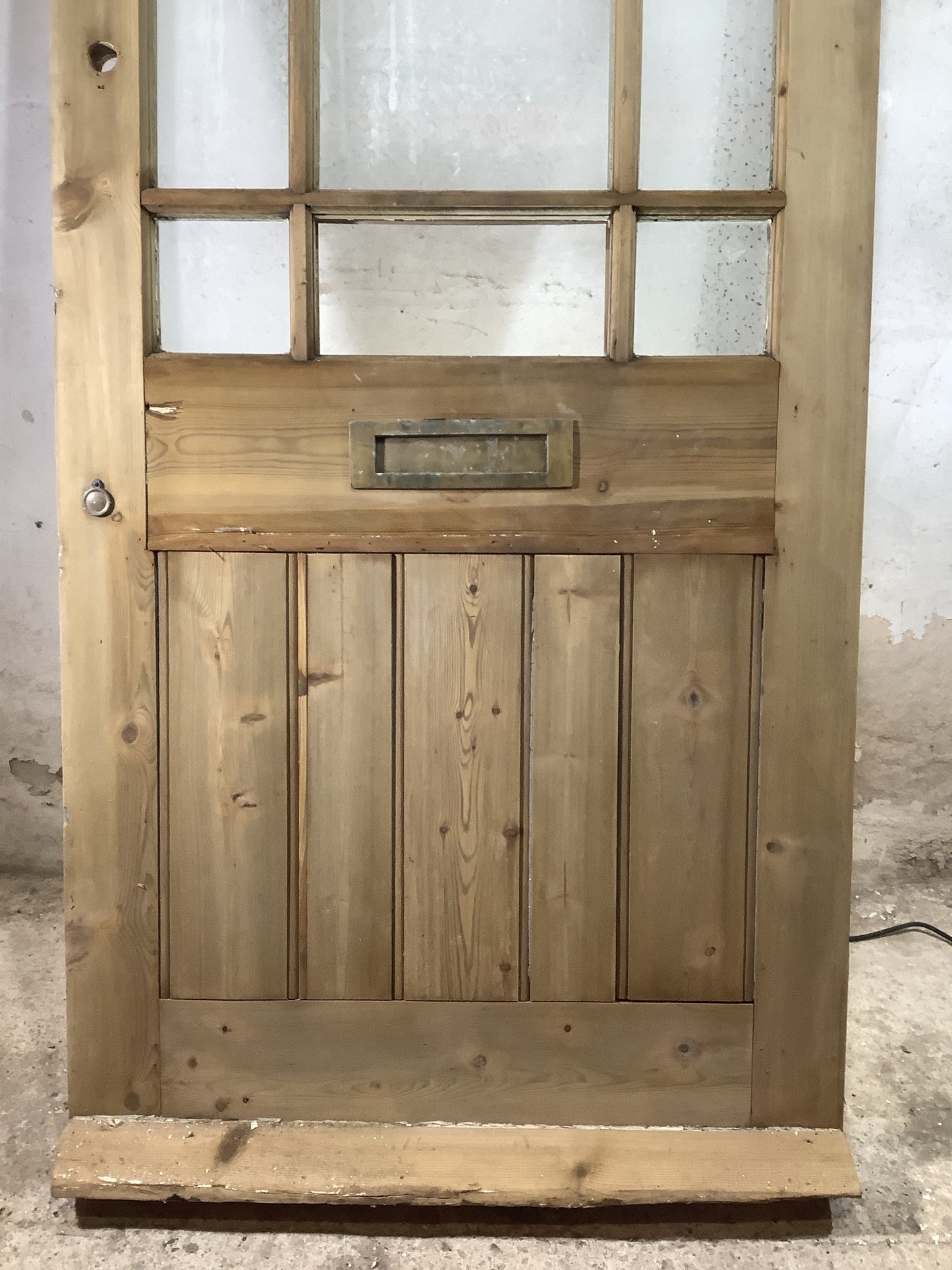 3rd Pic 1930s External Glazed Stripped  Pine Reclaimed Door