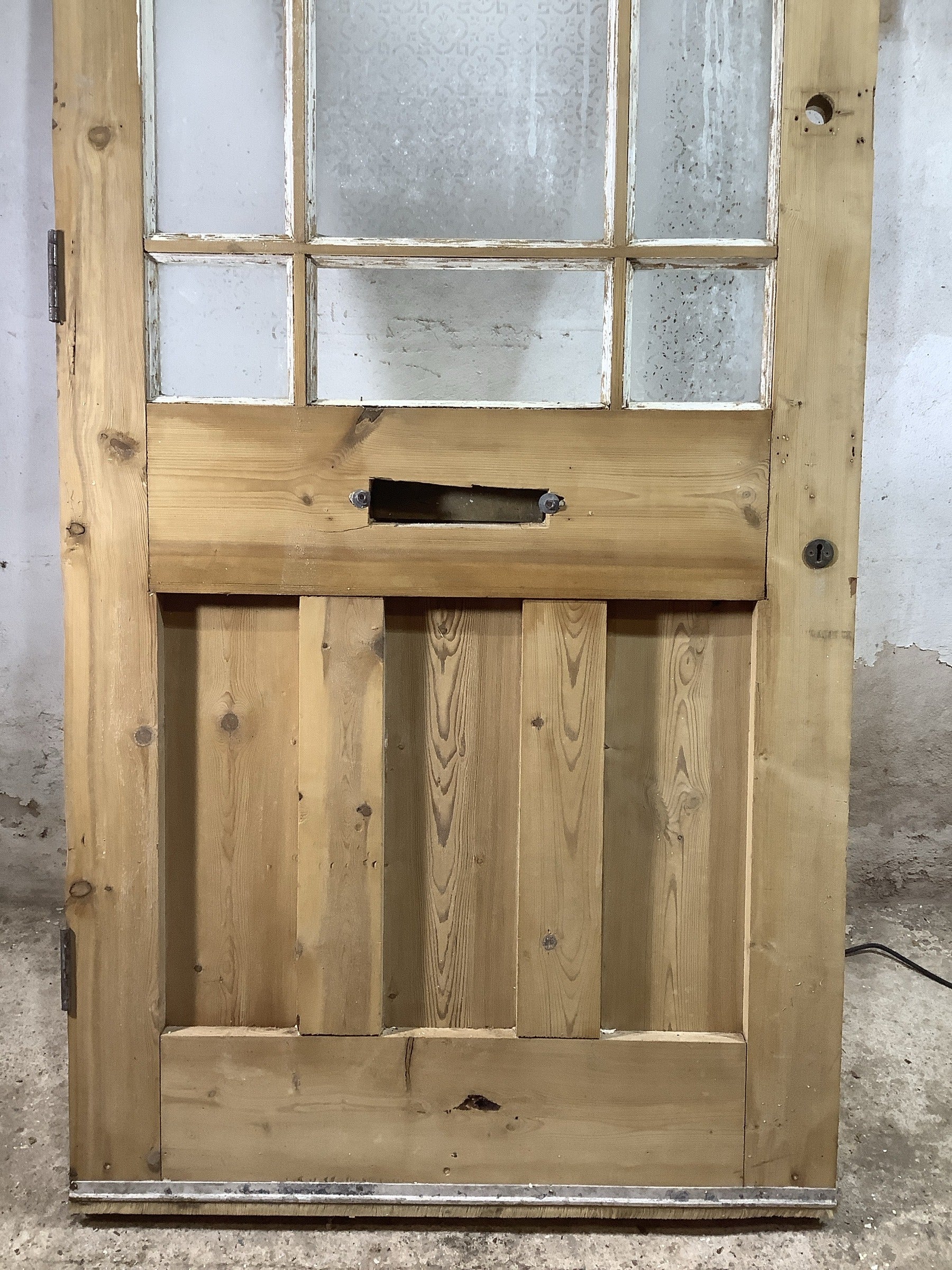 9th Pic 1930s External Glazed Stripped  Pine Reclaimed Door