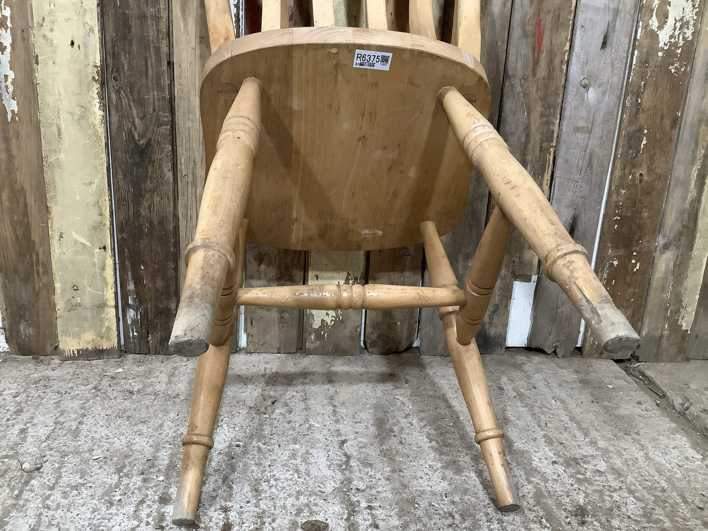 Farmhouse Old Waxed Beech Slat Back Kitchen Wooden Chair 87cm