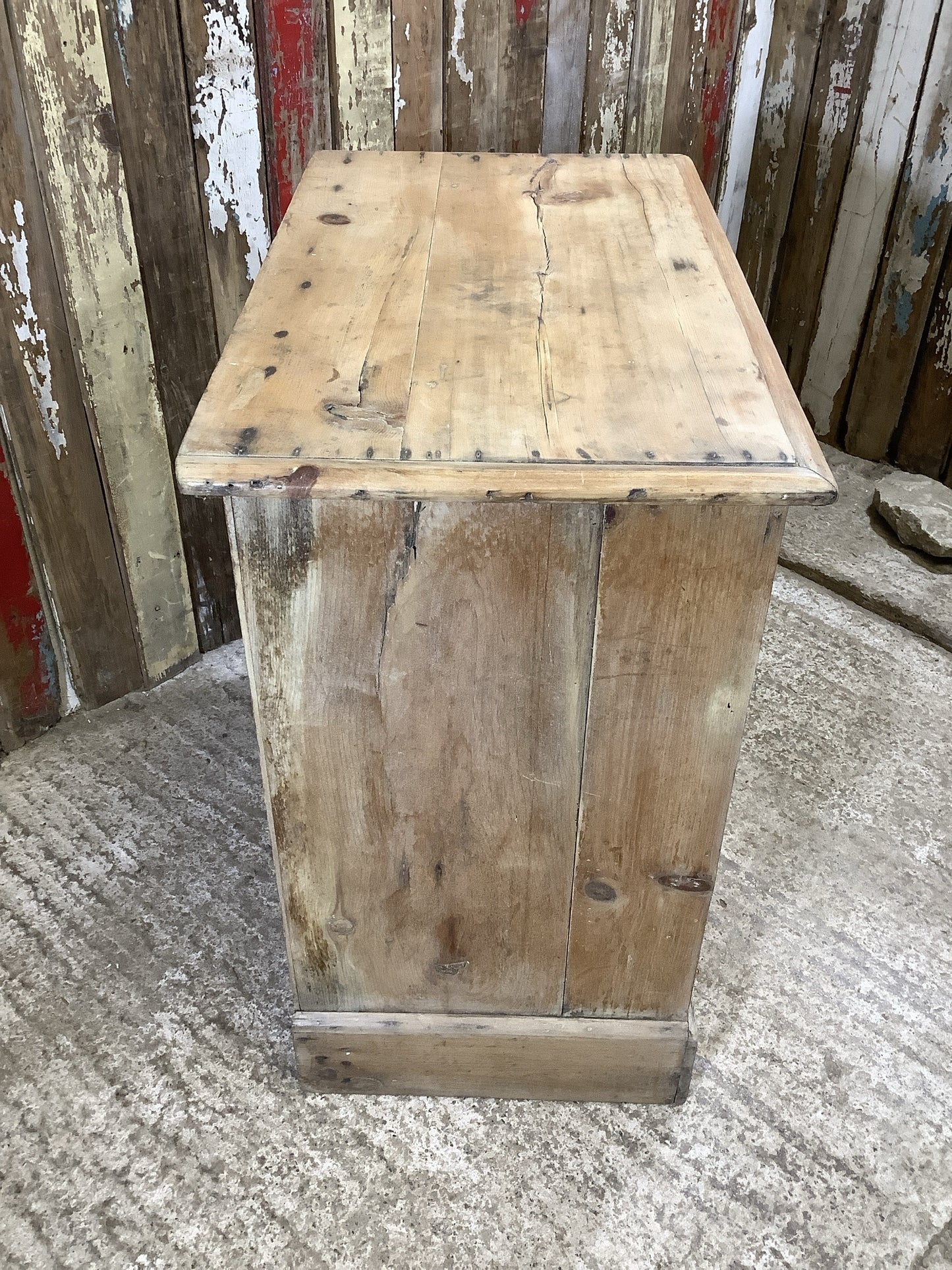 Good Victorian Stripped Pine & Porcelain 2 Over 2 Chest of Drawers