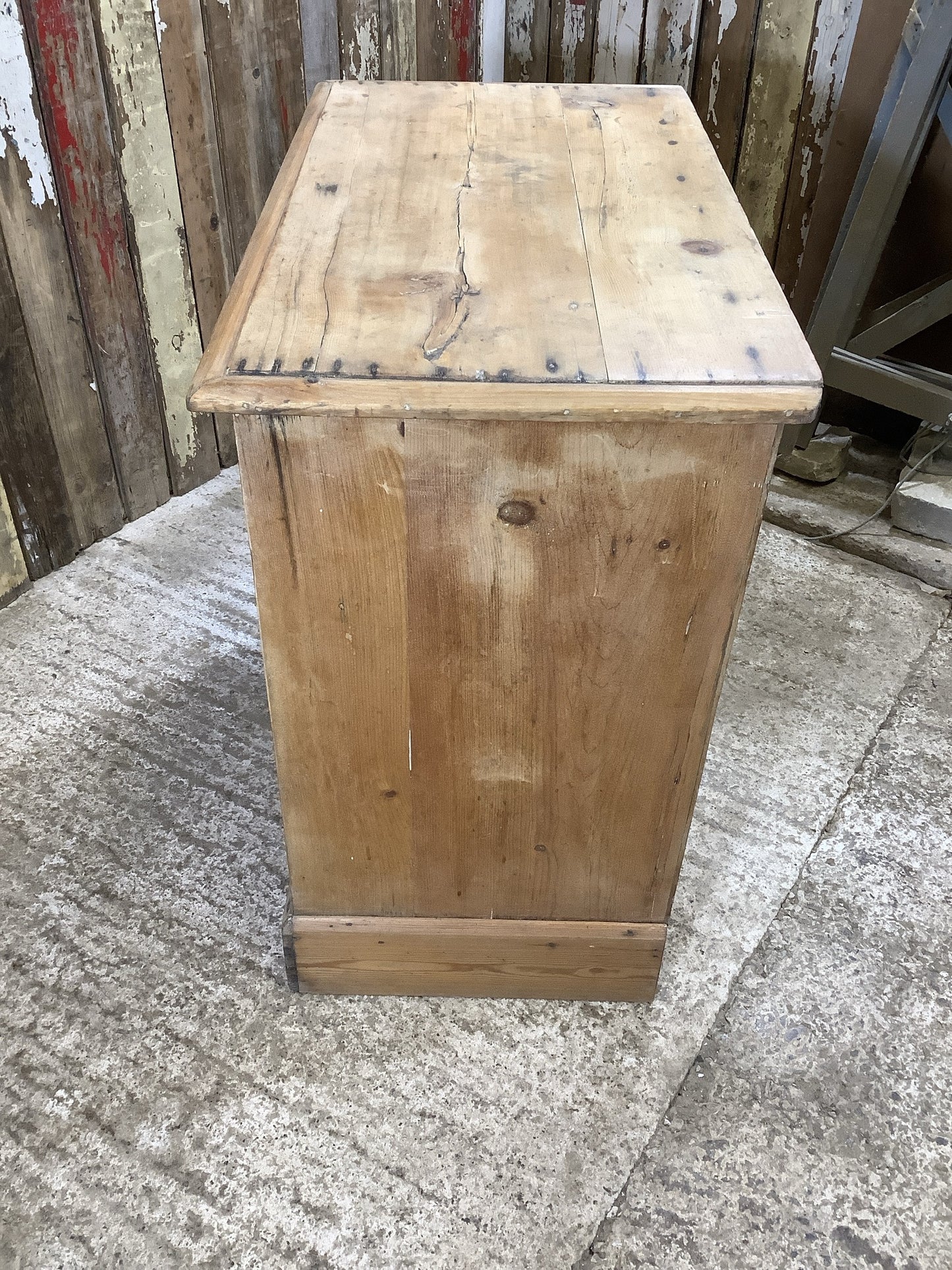 Good Victorian Stripped Pine & Porcelain 2 Over 2 Chest of Drawers