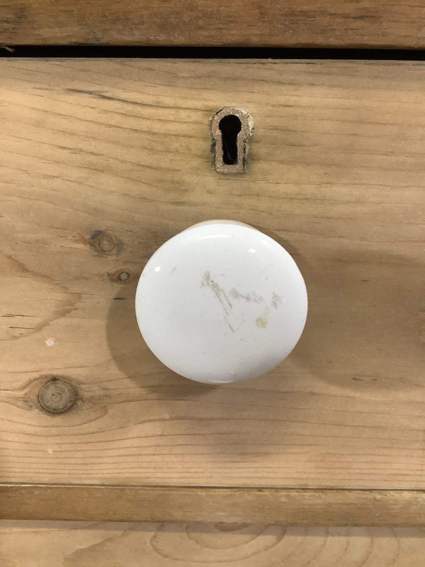 Good Victorian Stripped Pine & Porcelain 2 Over 2 Chest of Drawers