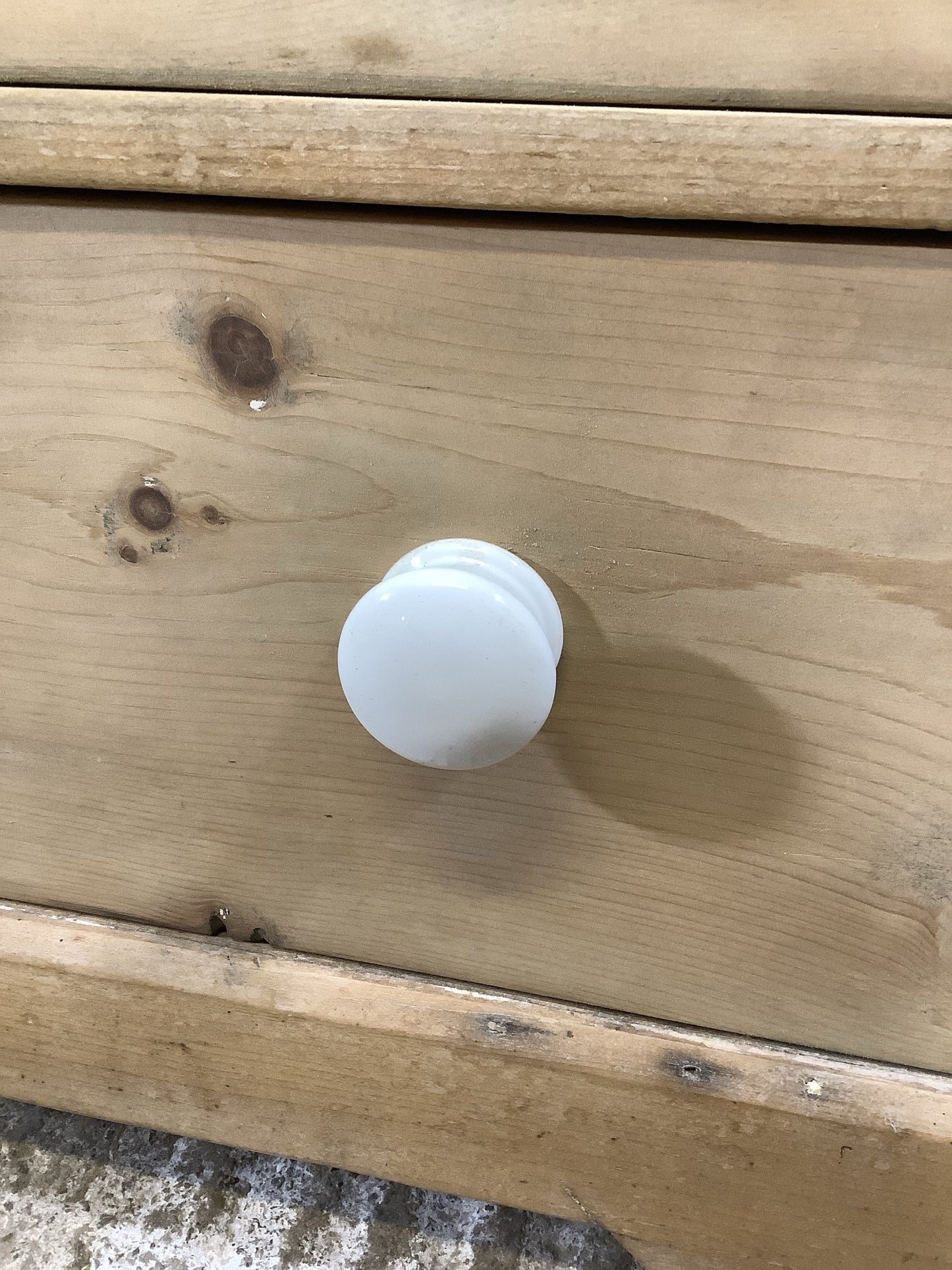 Good Victorian Stripped Pine & Porcelain 2 Over 2 Chest of Drawers