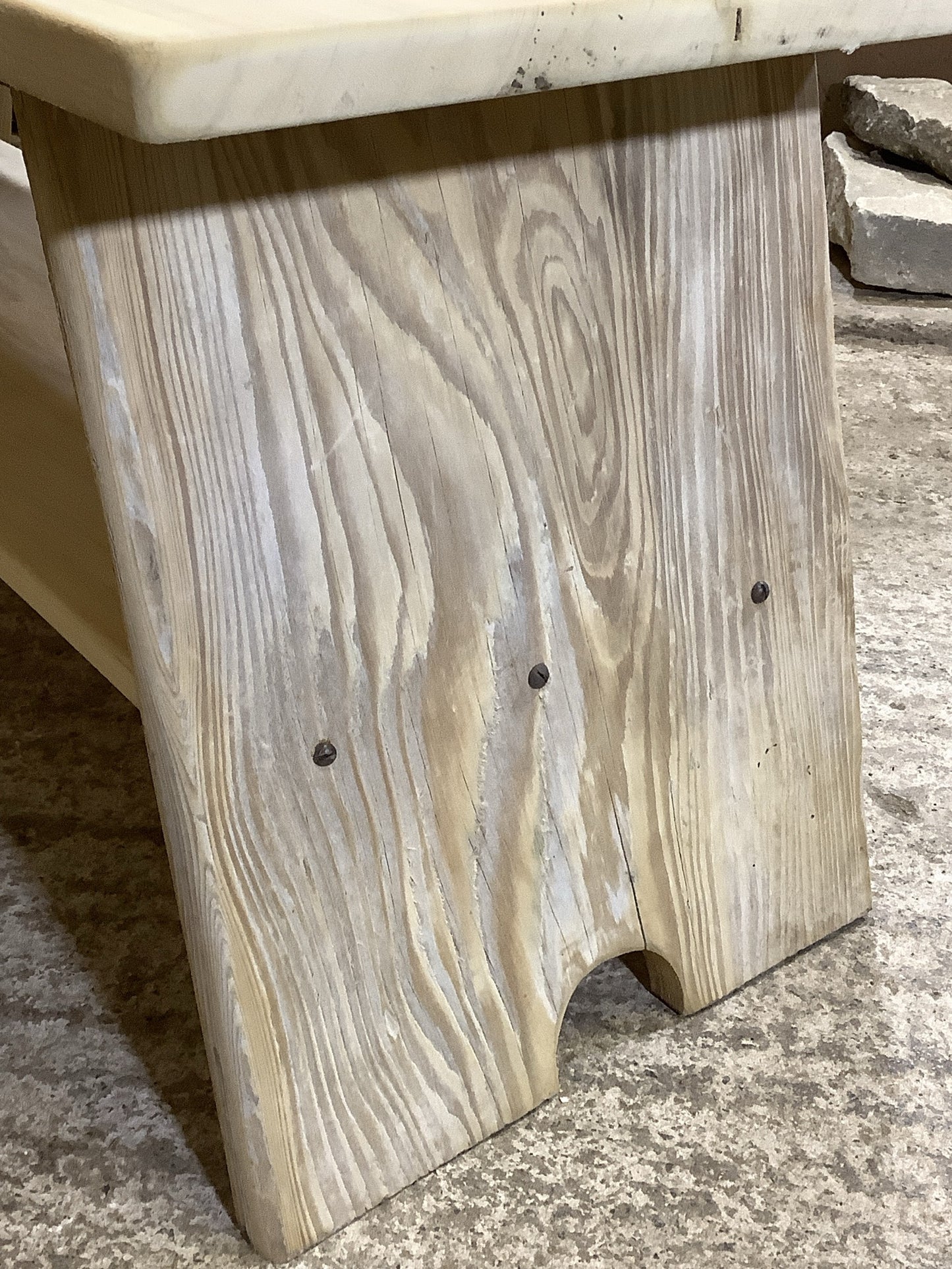 3'6" Long Reclaimed Old Stripped Elm & Pine Coffee Table Bench Wooden