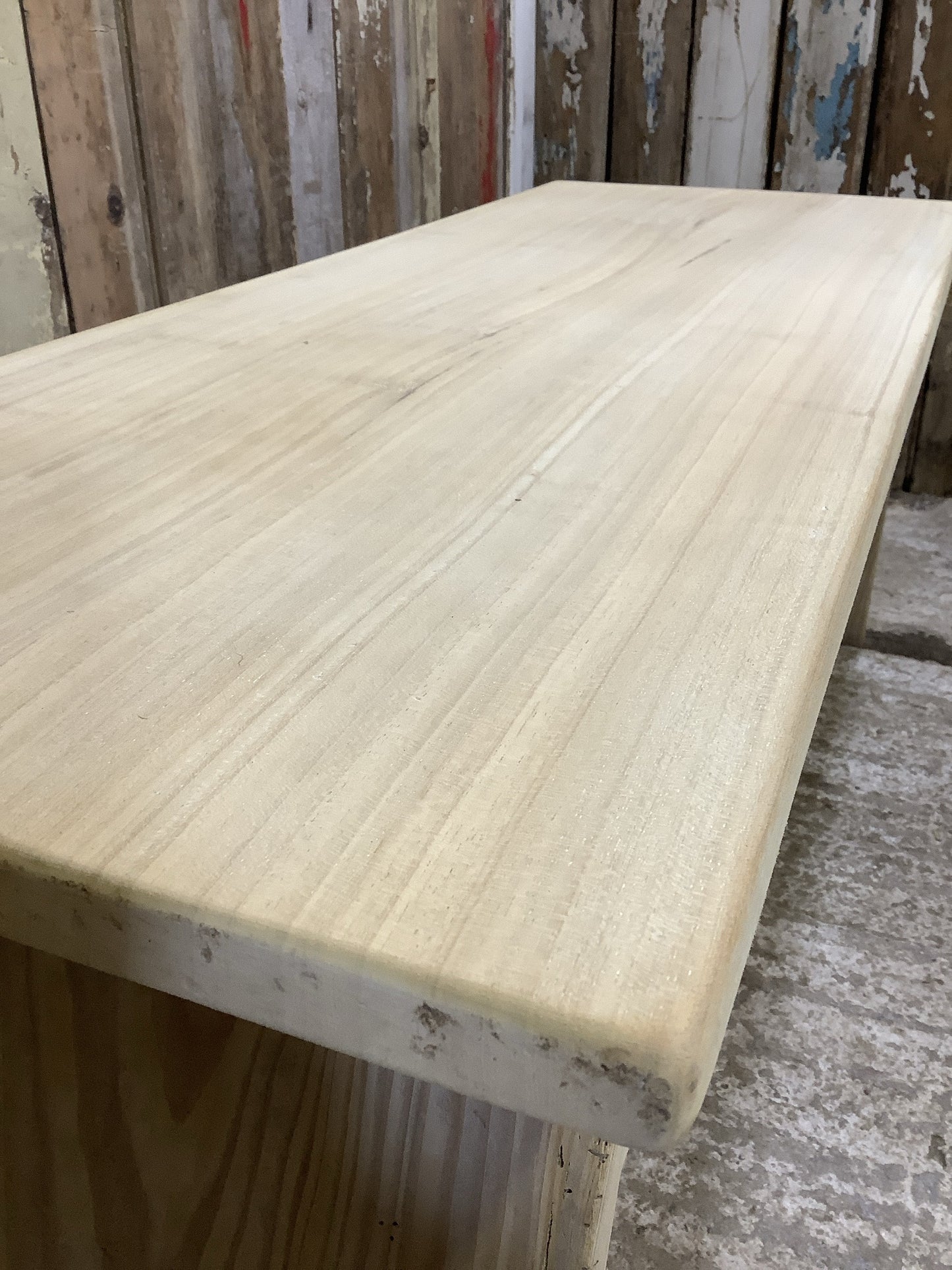 3'6" Long Reclaimed Old Stripped Elm & Pine Coffee Table Bench Wooden