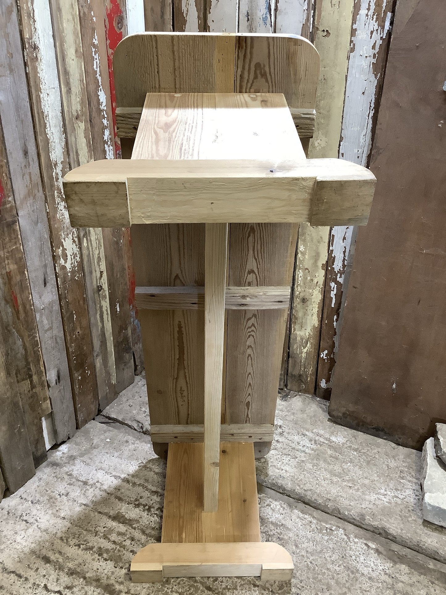 4'2" Long Rustic Old Stripped Pine Kitchen Bench Wooden