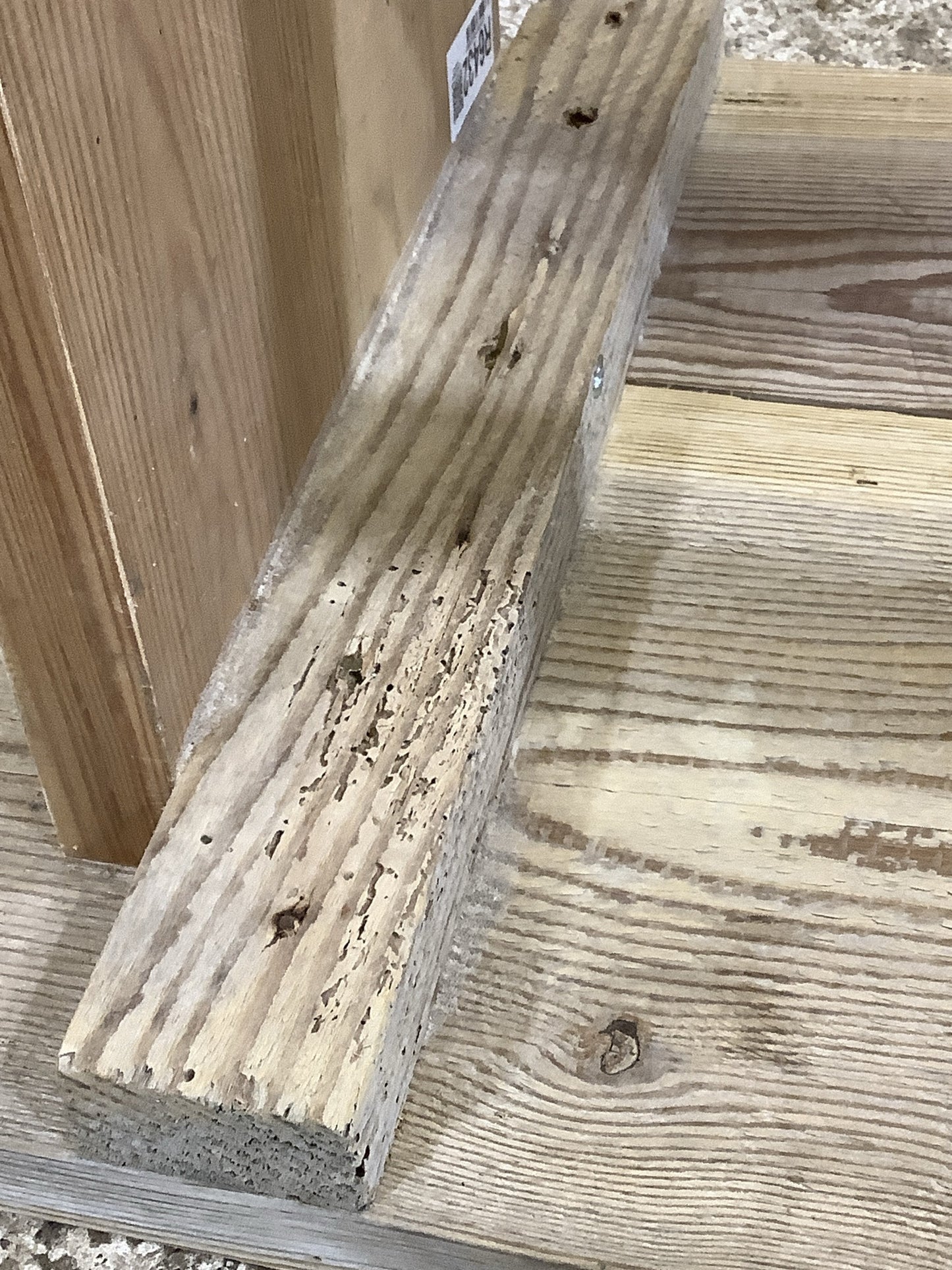 4'2" Long Rustic Old Stripped Pine Kitchen Bench Wooden