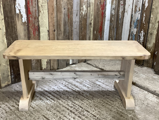3'5" Long Rustic Old Stripped Pine & Pitch Pine Kitchen Wooden Bench