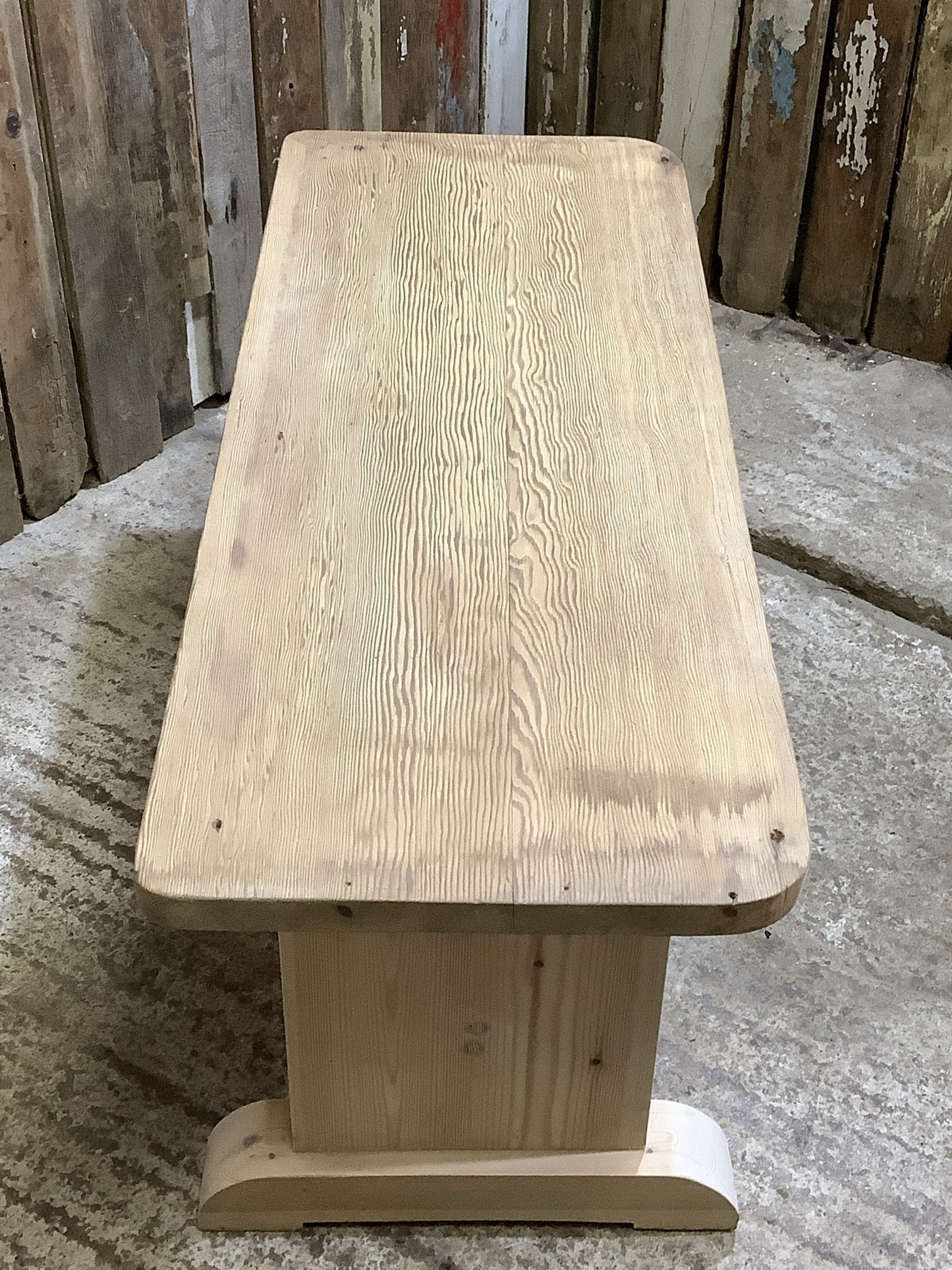 3'5" Long Rustic Old Stripped Pine & Pitch Pine Kitchen Wooden Bench