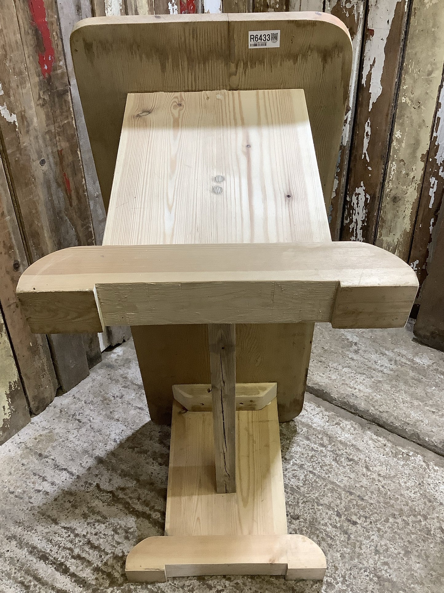 3'5" Long Rustic Old Stripped Pine & Pitch Pine Kitchen Wooden Bench