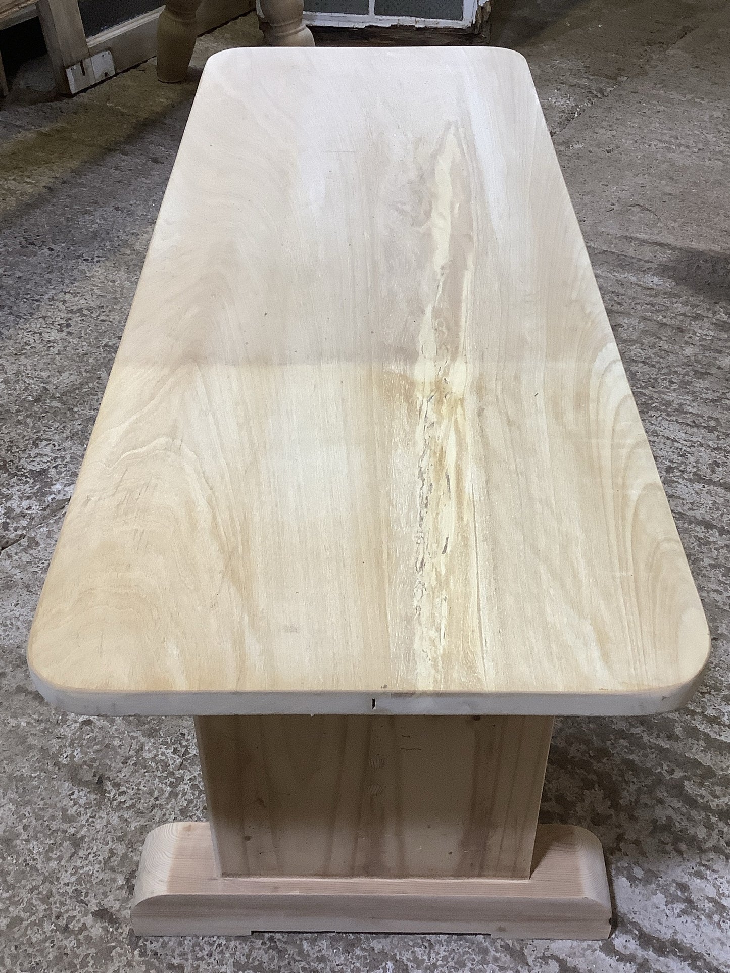 Used Old Bare Wood Pine & Elm Kitchen Bench Wooden 3'5" Long