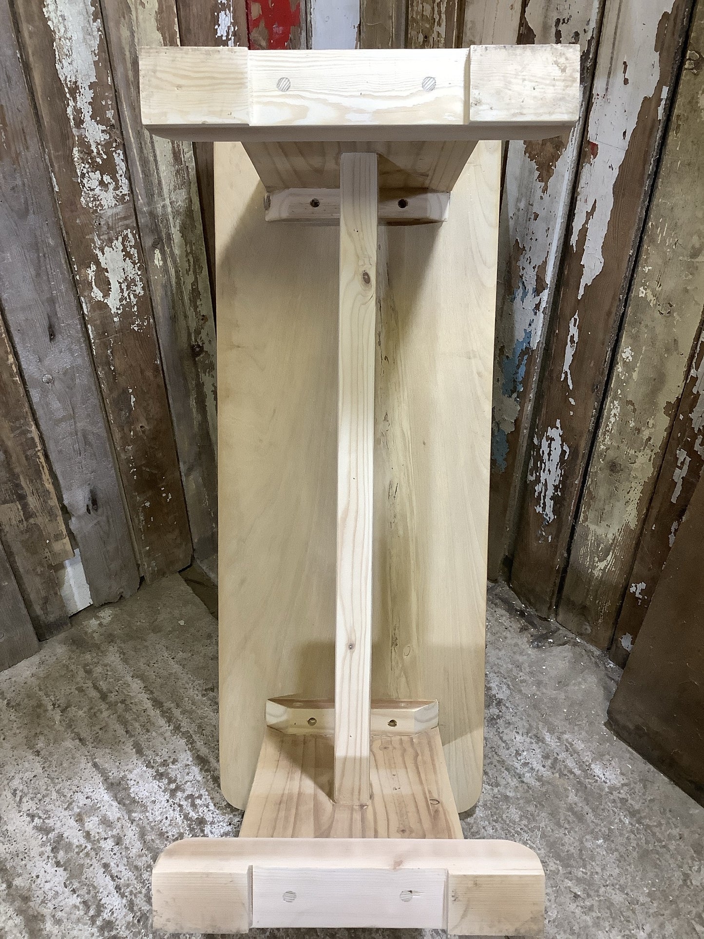 Used Old Bare Wood Pine & Elm Kitchen Bench Wooden 3'5" Long