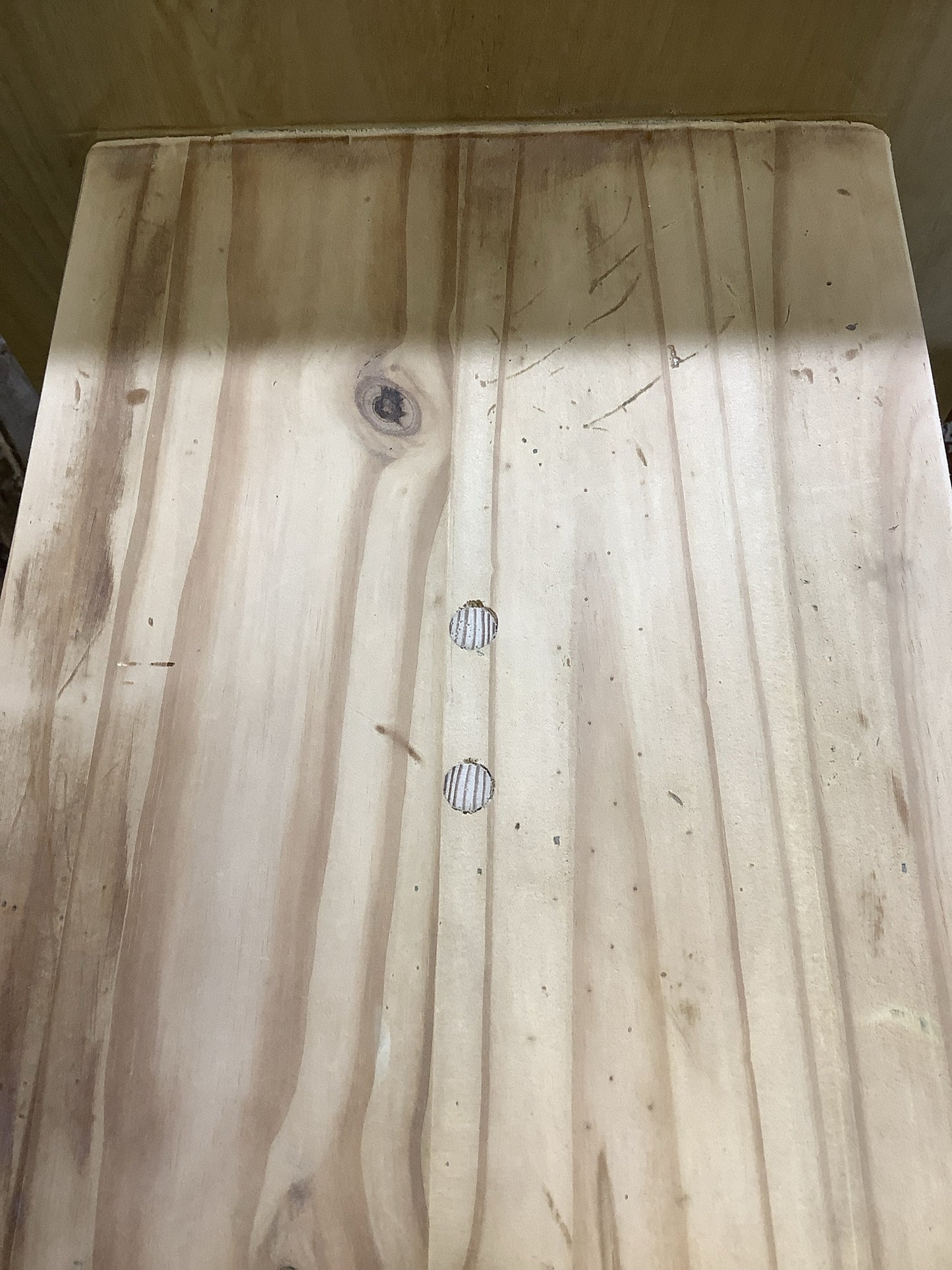 Used Old Bare Wood Pine & Elm Kitchen Bench Wooden 3'5" Long