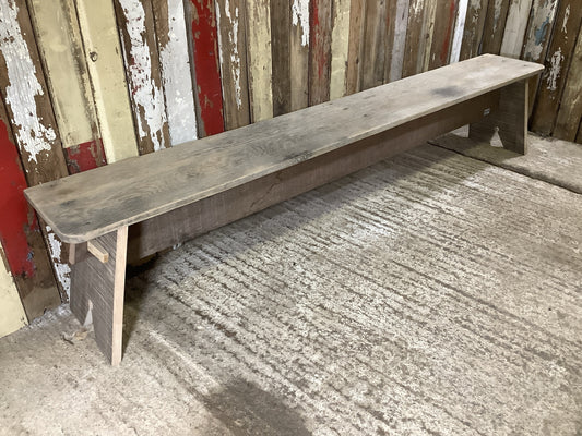 7' Long 5 Seater Old Sanded Oak Beech Hardwood Country Kitchen Bench Seat