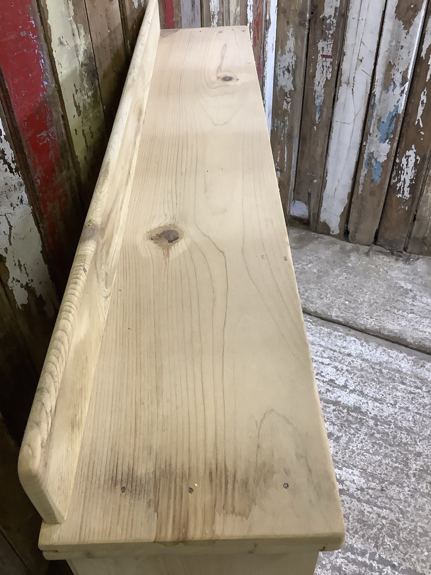 3'4"H 3'3" Reclaimed Wooden Stripped Pine 3 Shelf Bookcase