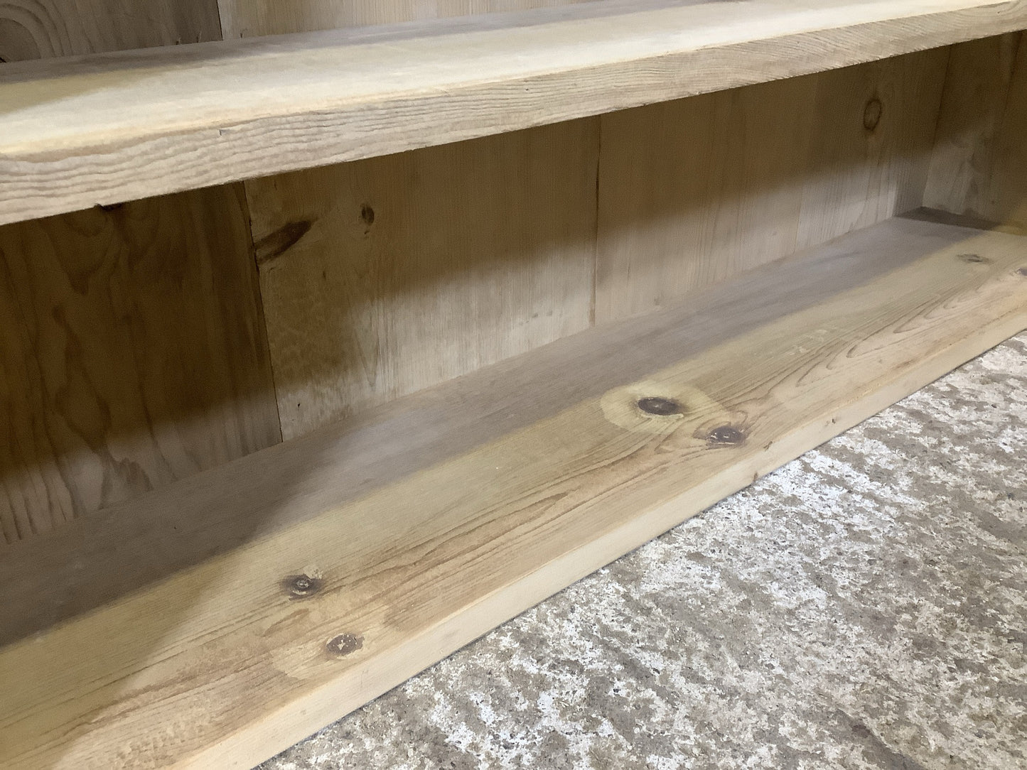 3'4"H 3'3" Reclaimed Wooden Stripped Pine 3 Shelf Bookcase