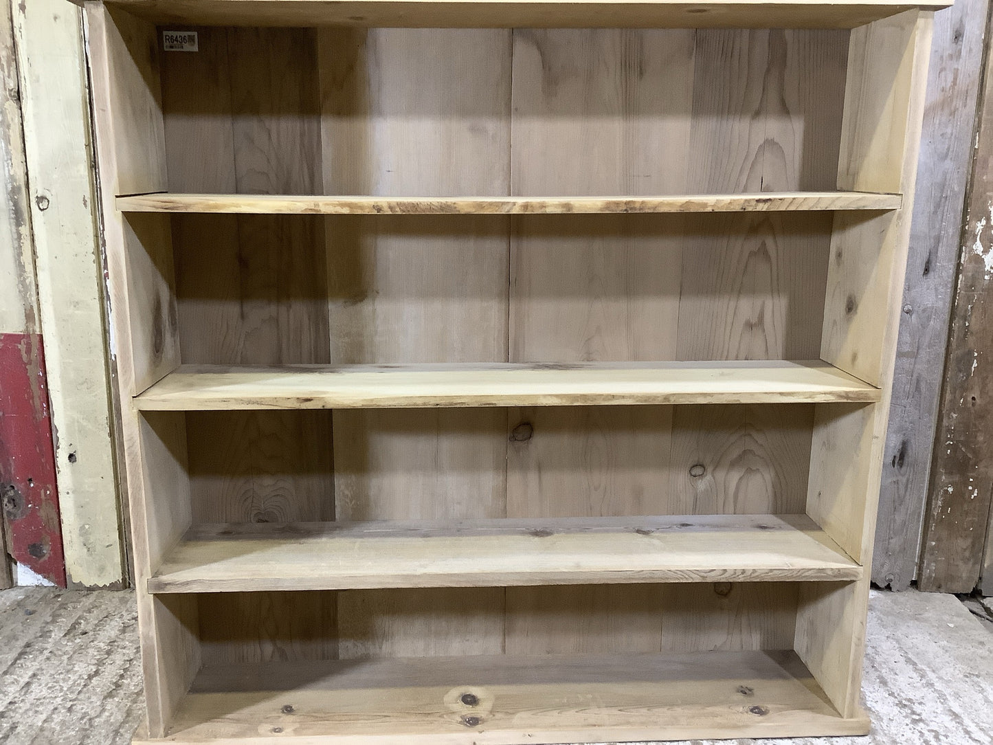3'4"H 3'3" Reclaimed Wooden Stripped Pine 3 Shelf Bookcase