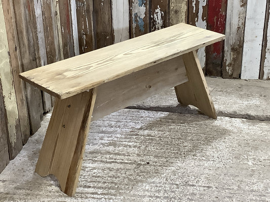 Reclaimed 2 Seater Old Rustic Wooden Pine Kitchen Bench Seat 3'1" Long