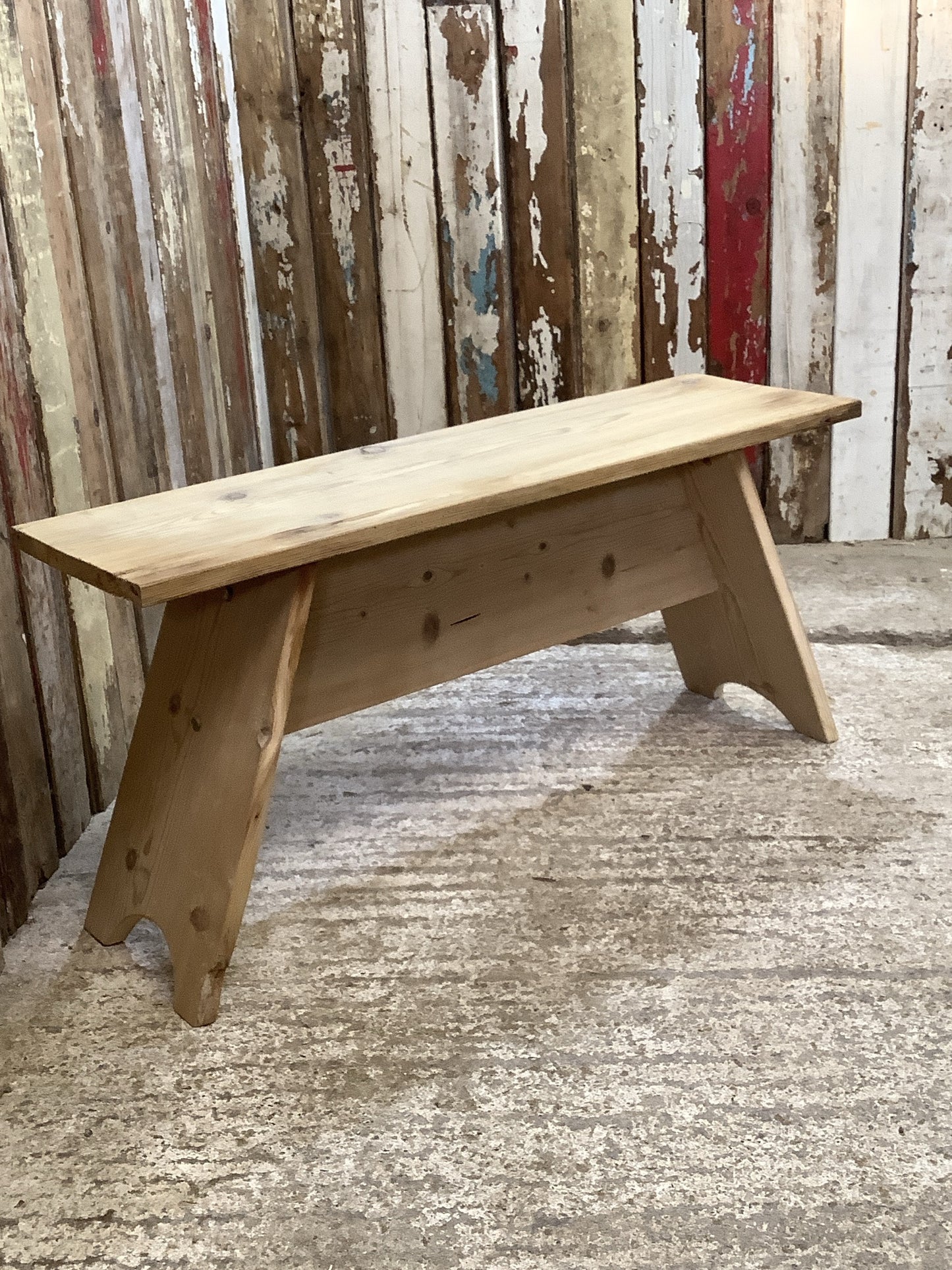 3'1" Small Reclaimed Rustic Old Stripped Pine Kitchen Wooden Bench Seat