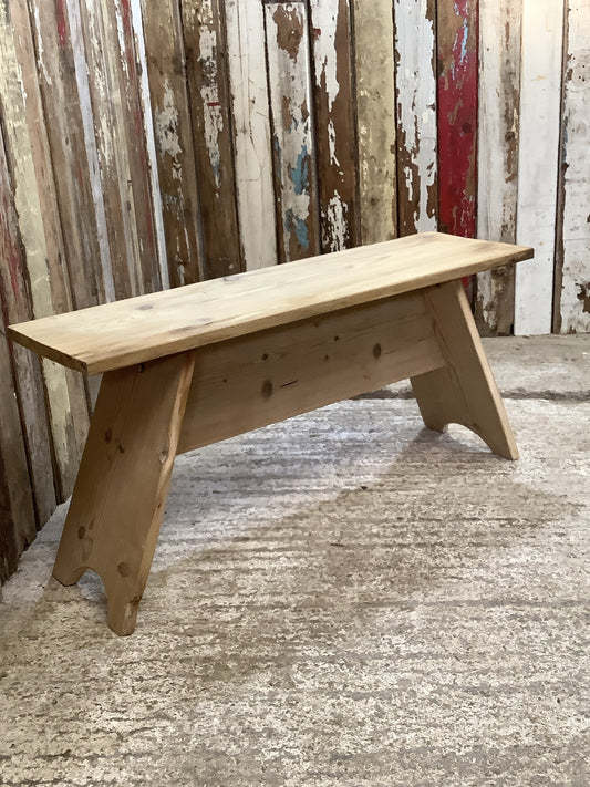 3'1" Small Reclaimed Rustic Old Stripped Pine Kitchen Wooden Bench Seat