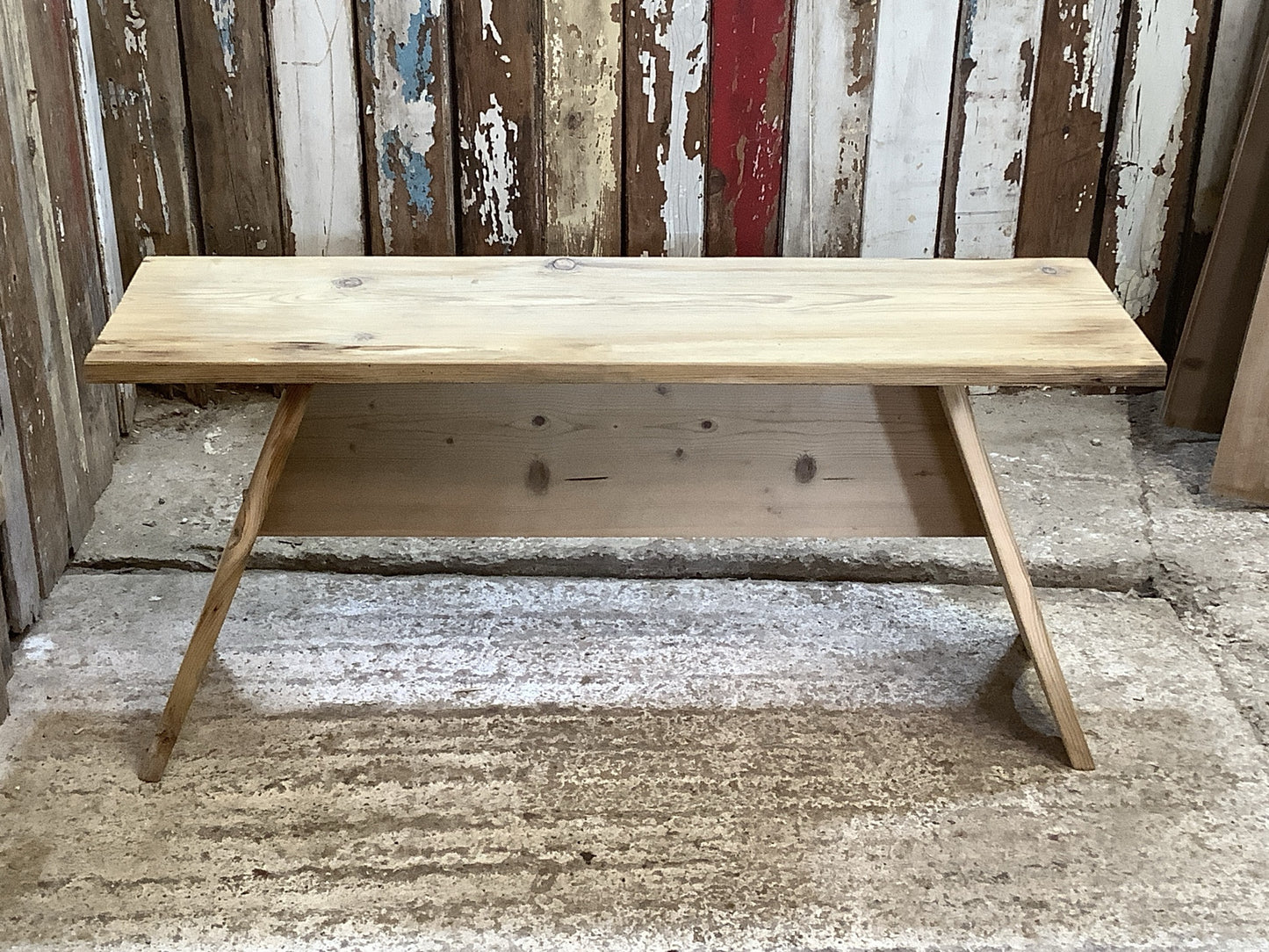 3'1" Small Reclaimed Rustic Old Stripped Pine Kitchen Wooden Bench Seat