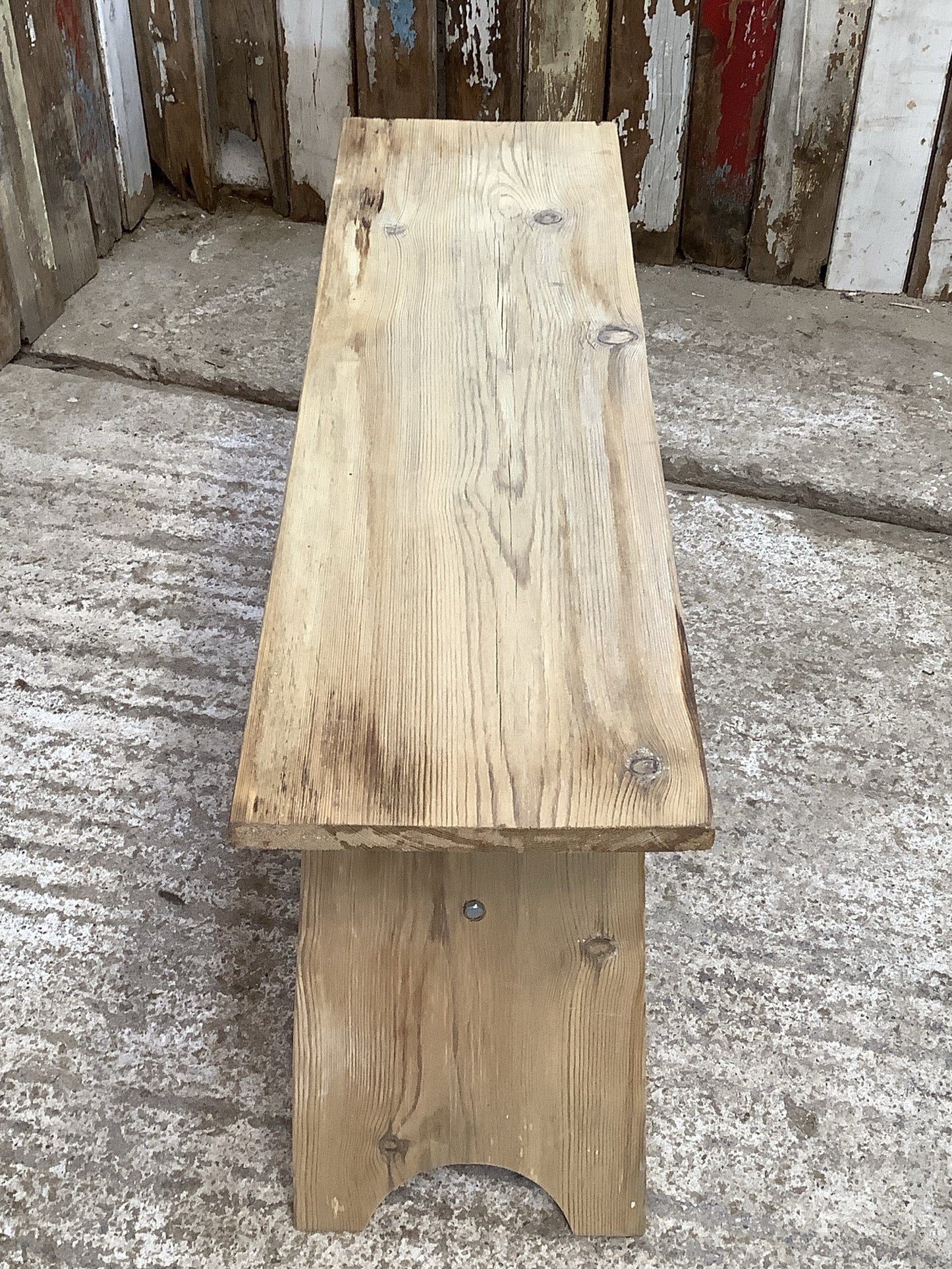 3'1" Small Reclaimed Rustic Old Stripped Pine Kitchen Wooden Bench Seat