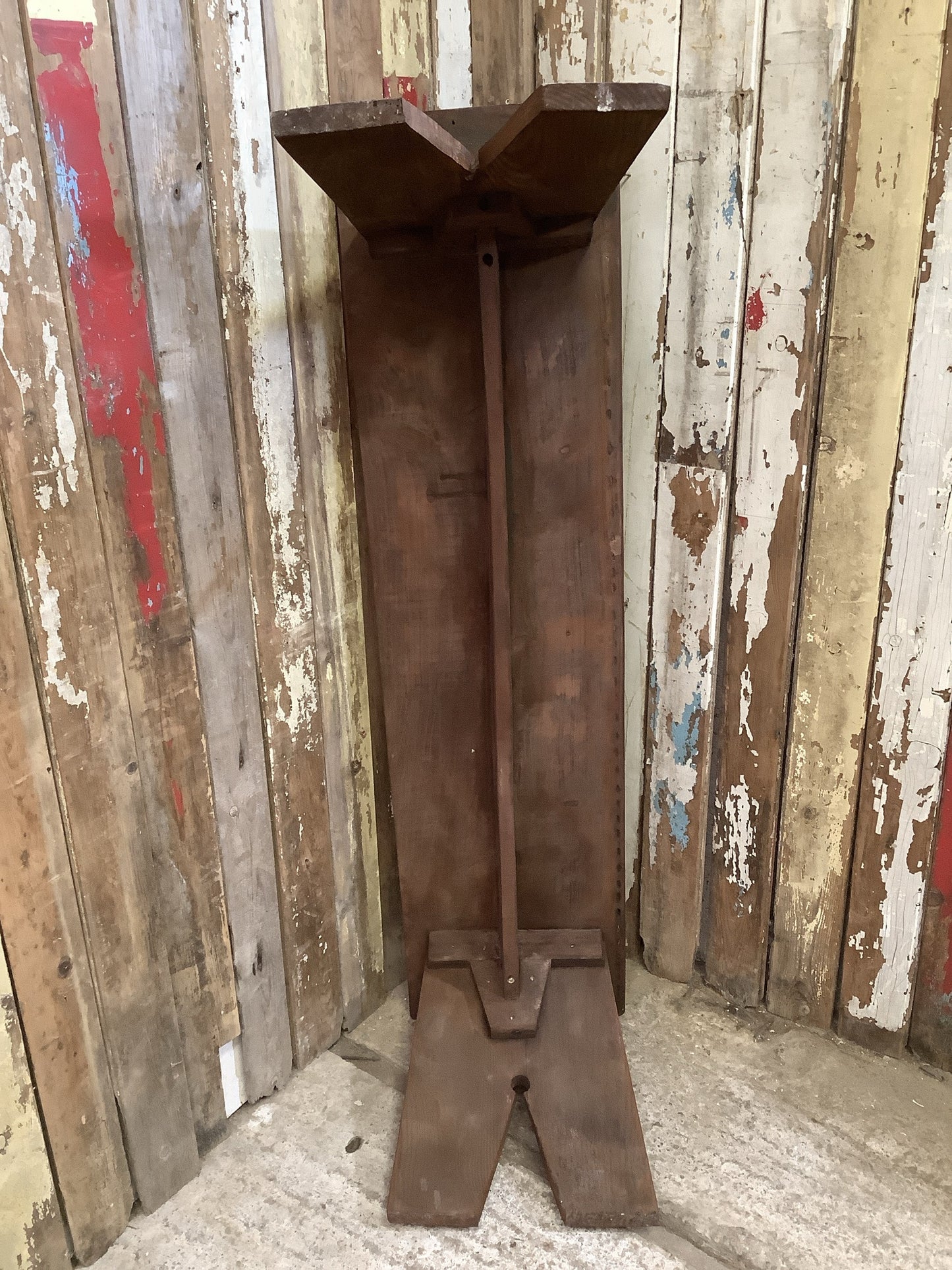 Reclaimed Old Dark Stained Beech Country 3 Seater Kitchen Bench Seat 4'7" Long