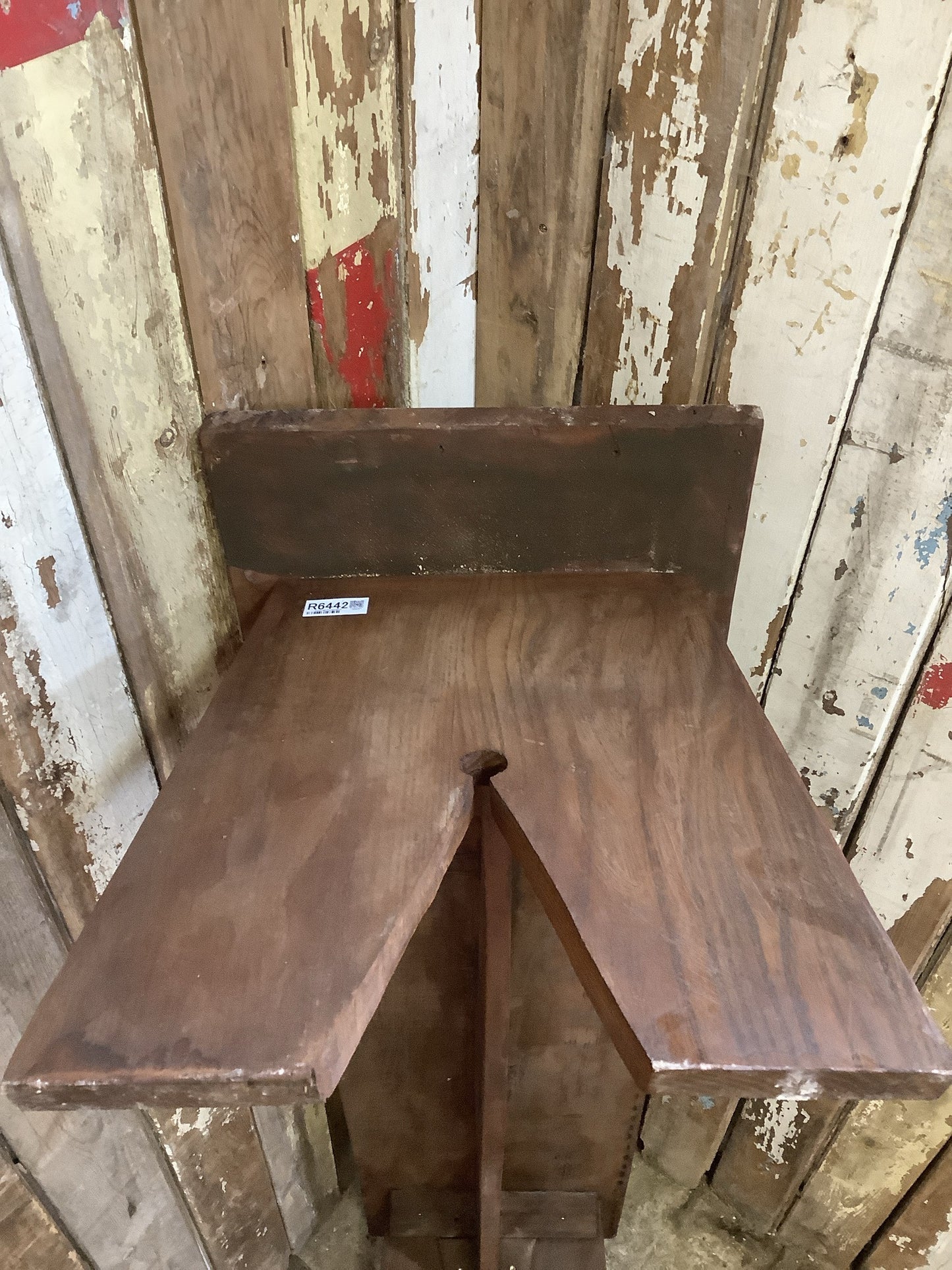 Reclaimed Old Dark Stained Beech Country 3 Seater Kitchen Bench Seat 4'7" Long