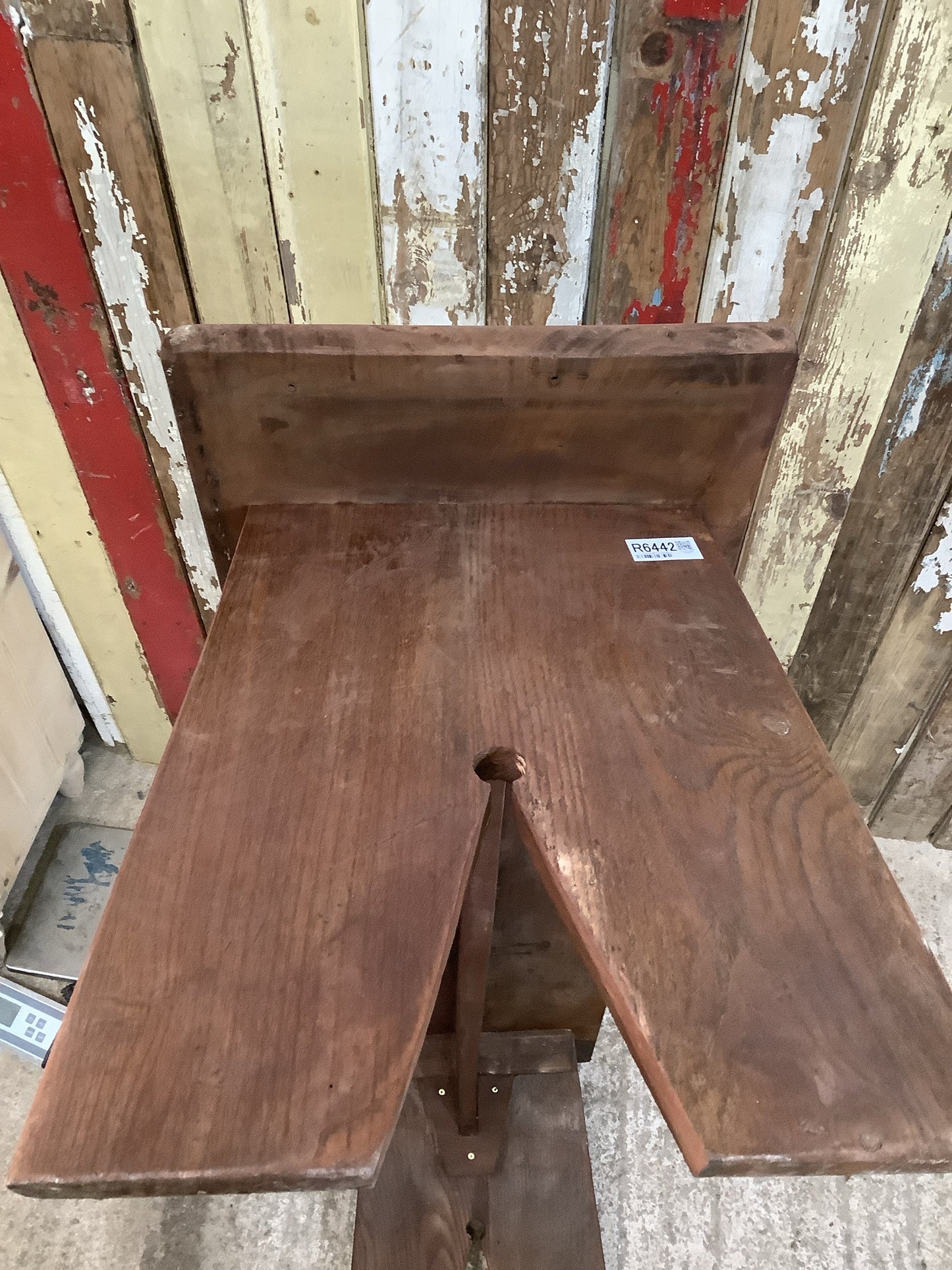 Reclaimed Old Dark Stained Beech Country 3 Seater Kitchen Bench Seat 4'7" Long