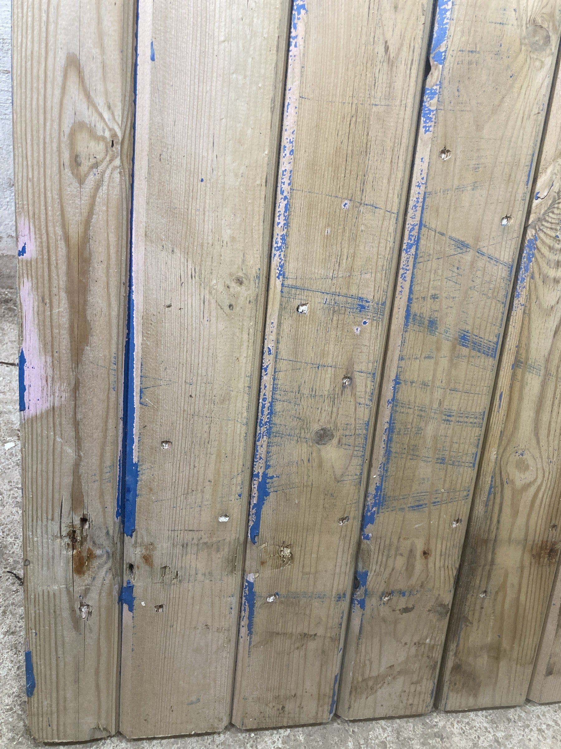 6th Pic Old Internal Stripped  Pine Reclaimed Door