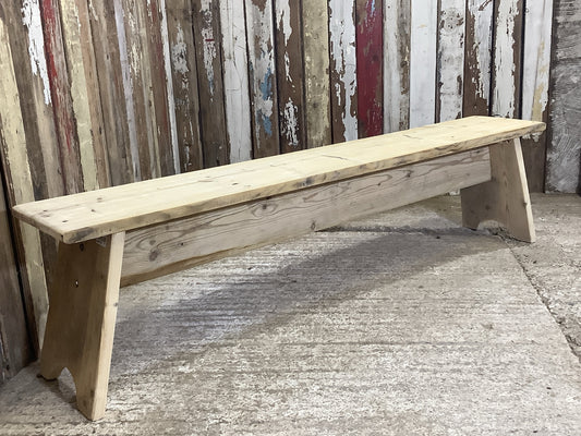 5'4" 4 Seater Rustic Reclaimed Sanded Back Country Pine Kitchen Bench Wooden