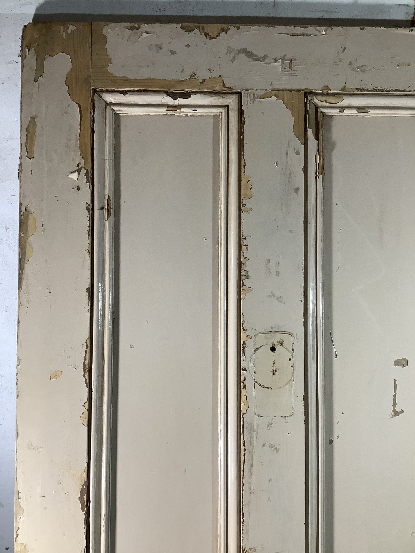 38 1/4"X 84" Victorian Front Door Painted Solid Four Panel Pine 2over2 Old