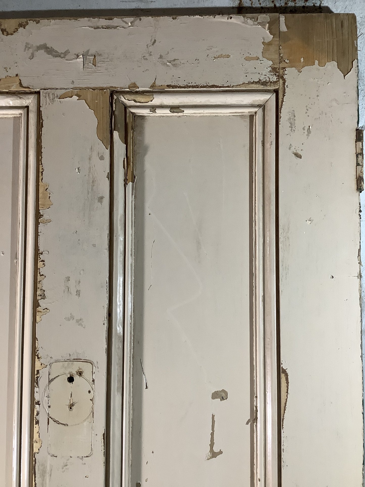 38 1/4"X 84" Victorian Front Door Painted Solid Four Panel Pine 2over2 Old