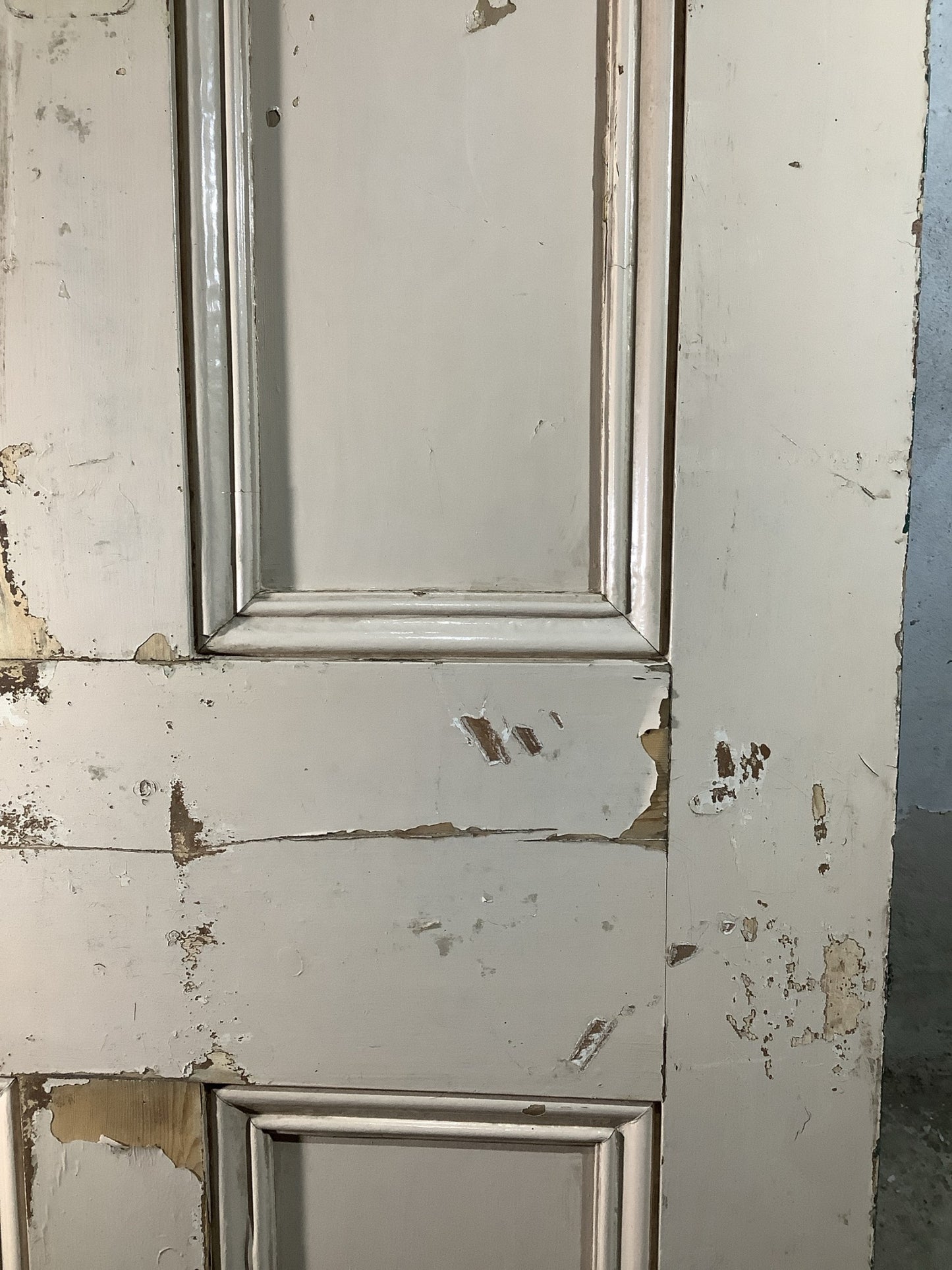 38 1/4"X 84" Victorian Front Door Painted Solid Four Panel Pine 2over2 Old