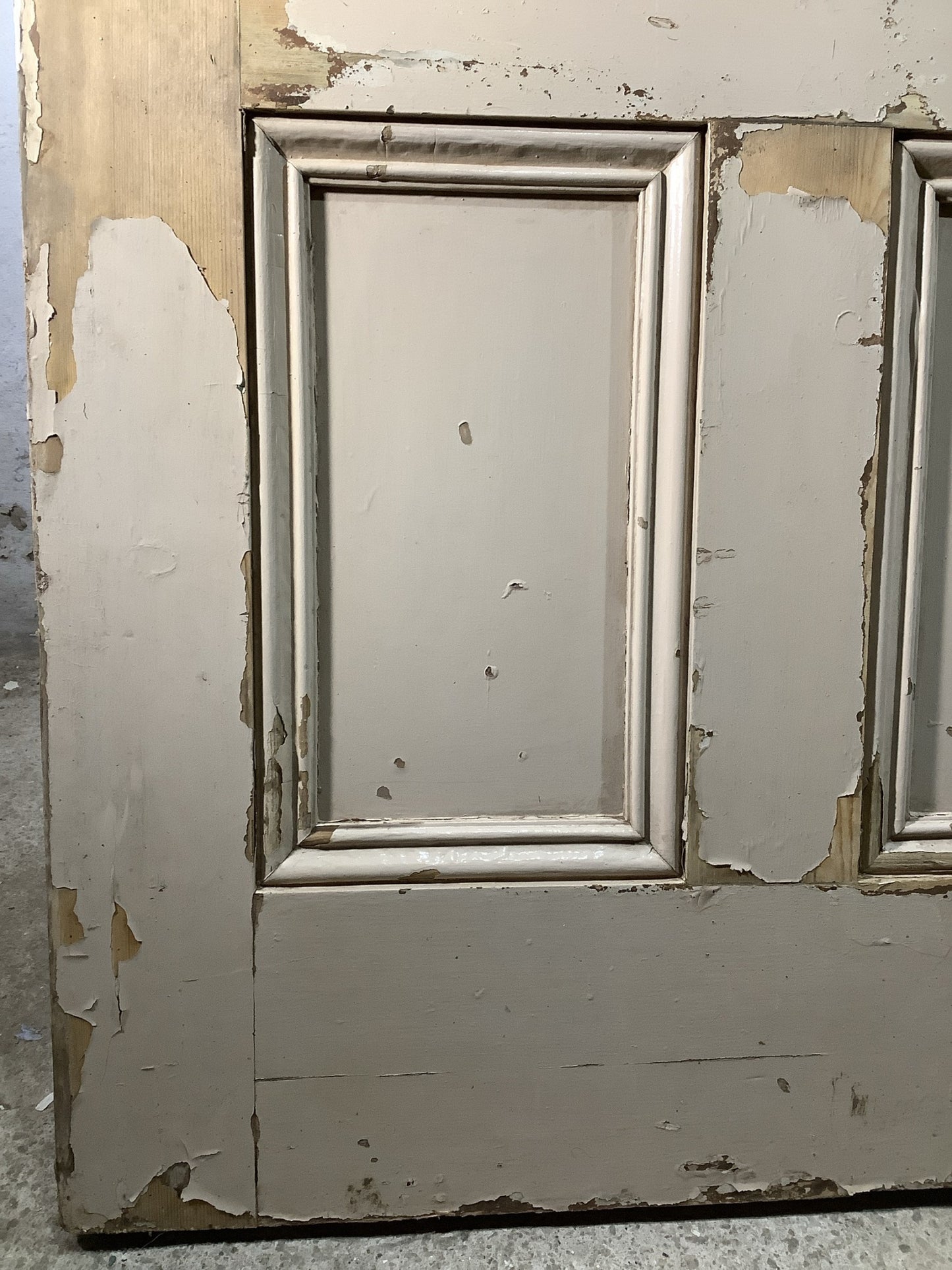 38 1/4"X 84" Victorian Front Door Painted Solid Four Panel Pine 2over2 Old