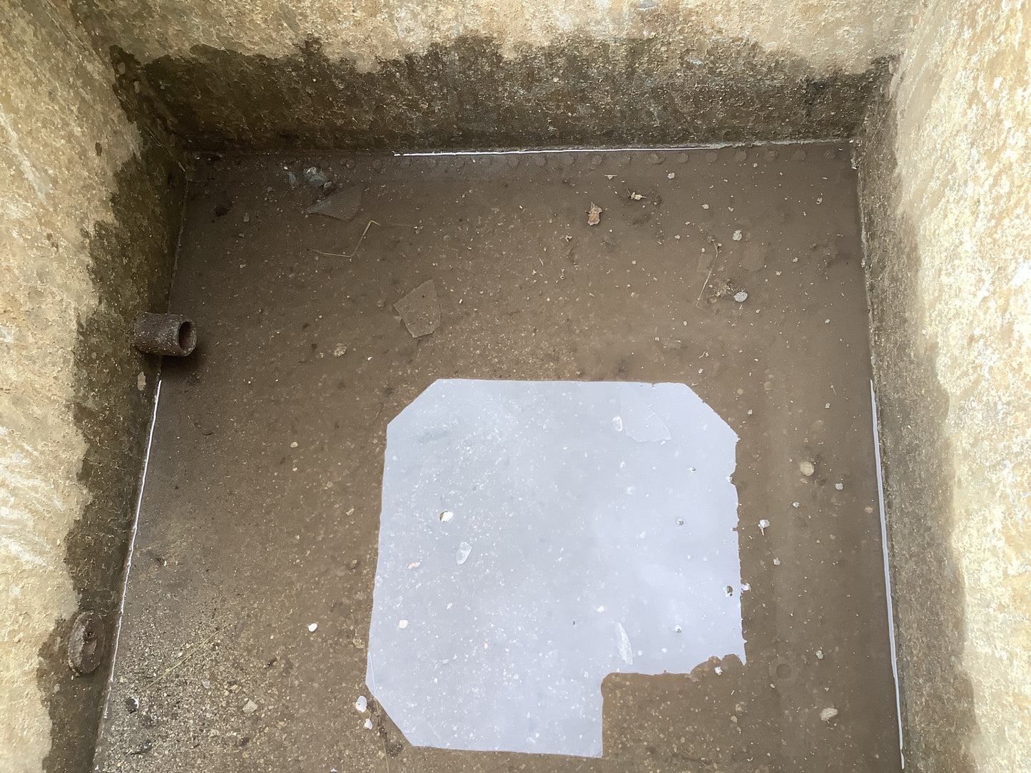2ft Square Riveted Old Tarnished Galvanized Metal Water Planter Tank