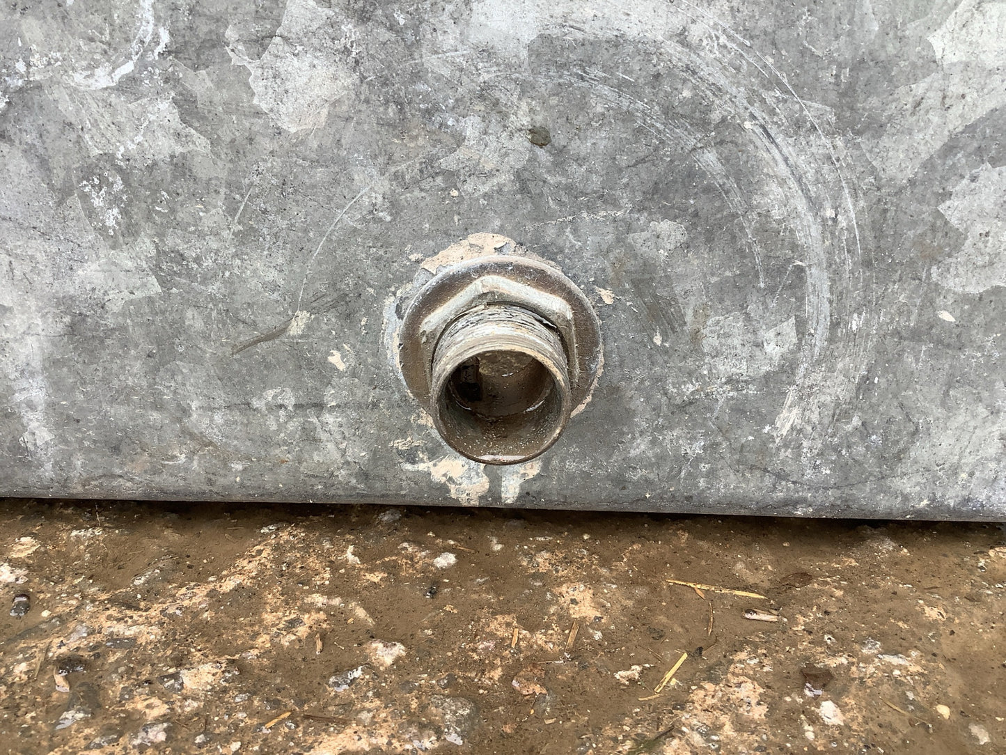 2ft Square Riveted Old Tarnished Galvanized Metal Water Planter Tank