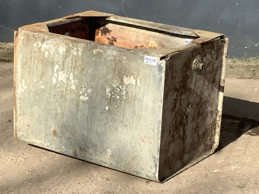 Lovely Small Old Weathered Galvanized Metal Planter Water Tank 43cmH x43cmW
