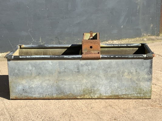 1'8"H 1'6" W Lovely Rustic Weathered Old Galvanized Metal Planter Water Trough