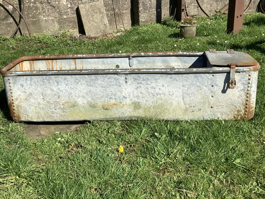 5’11 Lovely Vintage Riveted Old Weathered Tarnished Galvanised Metal Planter