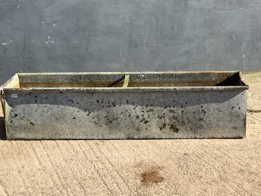 6’3 Long Rustic Old Weathered Galvanized Metal Garden Planter Trough
