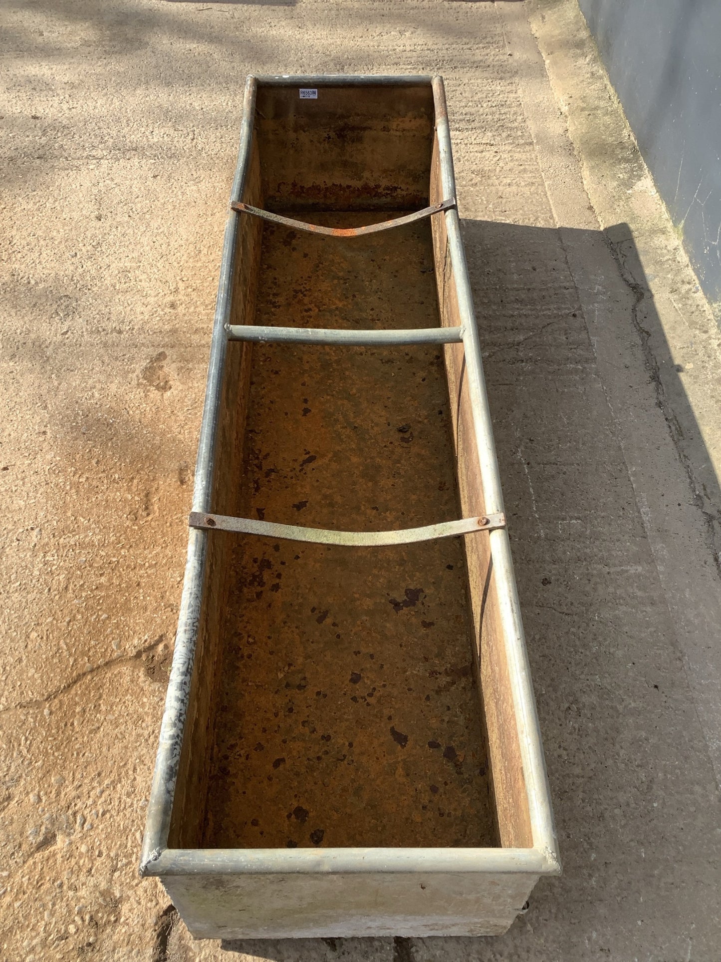 1'3"H 1'7" Lovely Old Long Weathered Galvanized Metal Planter Water Trough