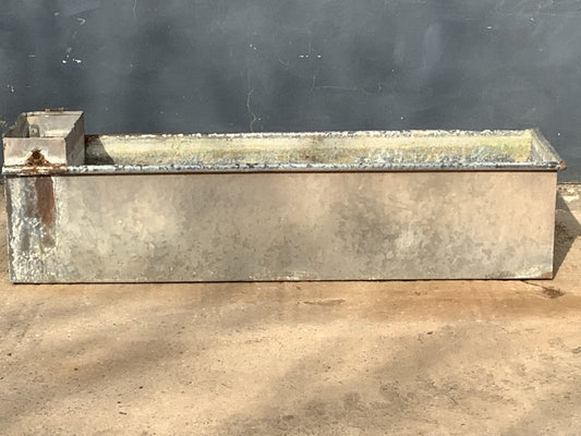 1'7"H 1'8" W Old Long Weathered Galvanised Metal Planter Trough