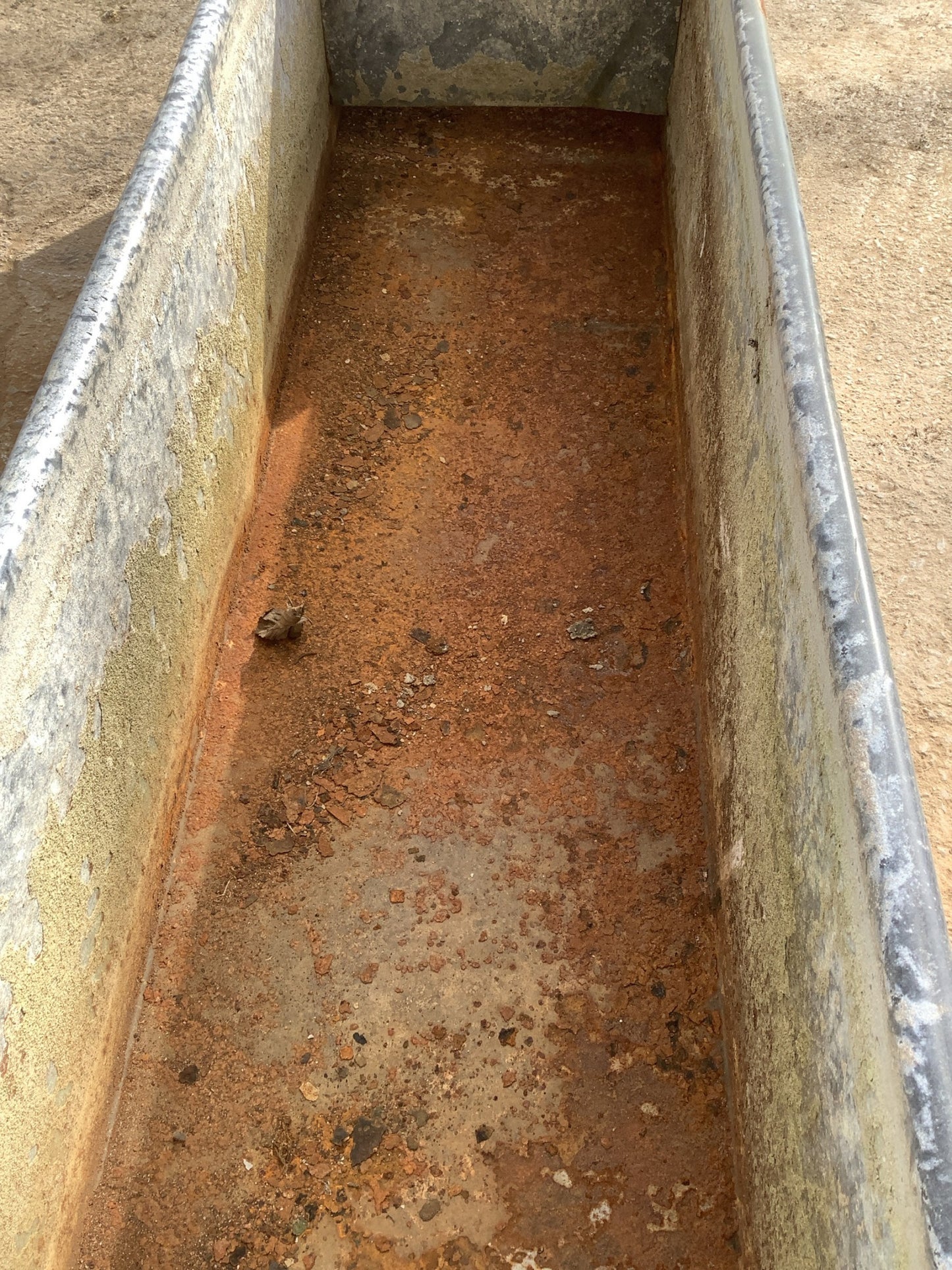 1'7"H 1'8" W Old Long Weathered Galvanised Metal Planter Trough