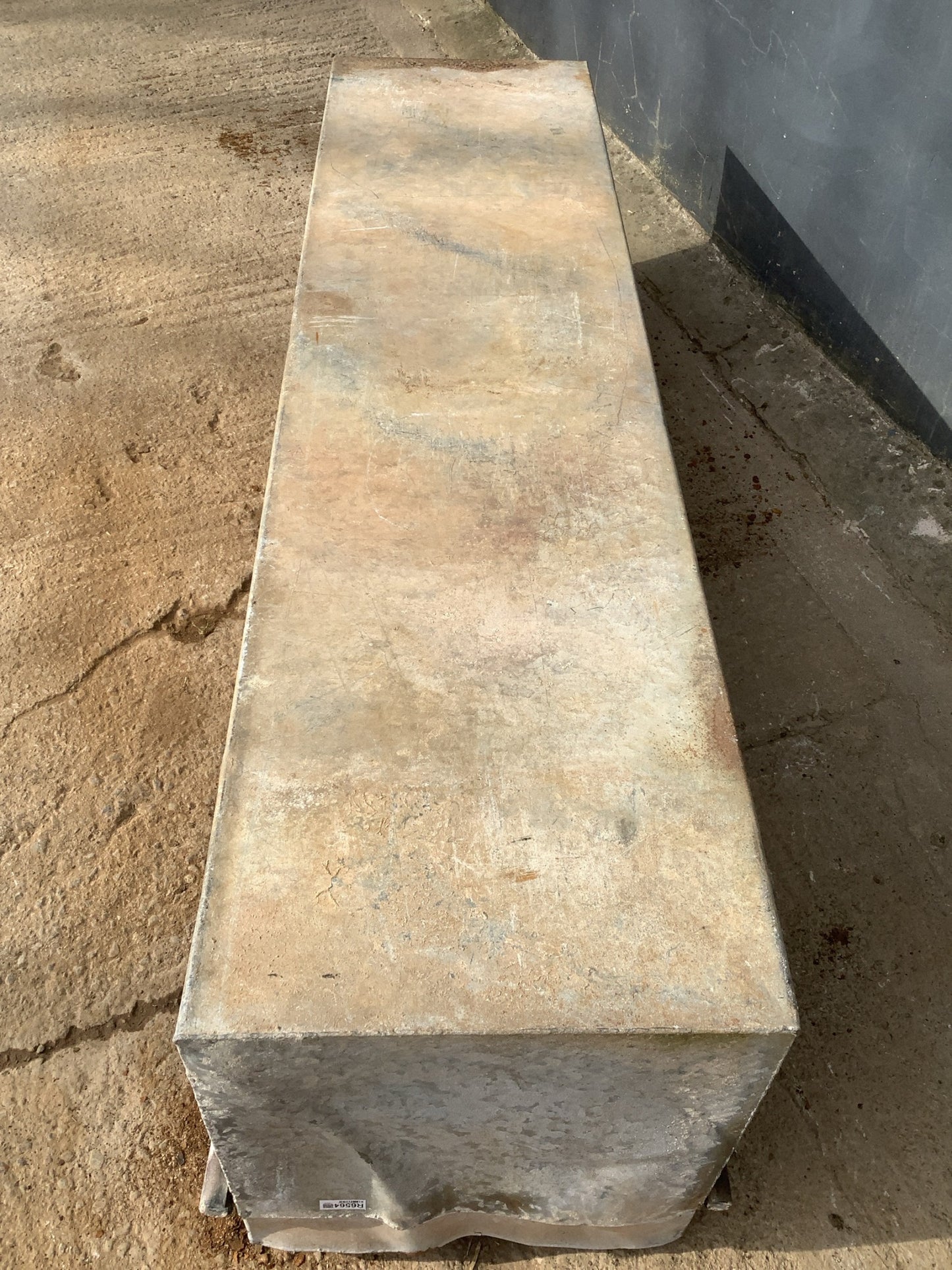 1'7"H 1'8" W Old Long Weathered Galvanised Metal Planter Trough