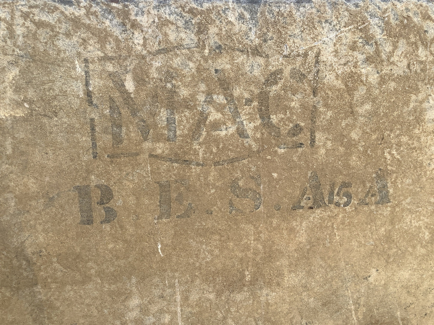 Stamped name and number