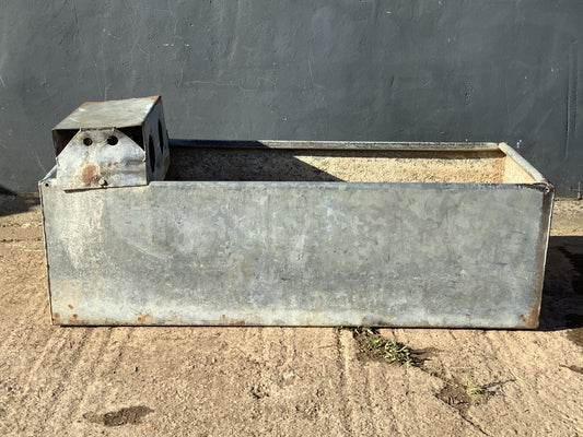 Lovely 4ft Rectangle Old Tarnished Galvanized Metal Water Trough Planter