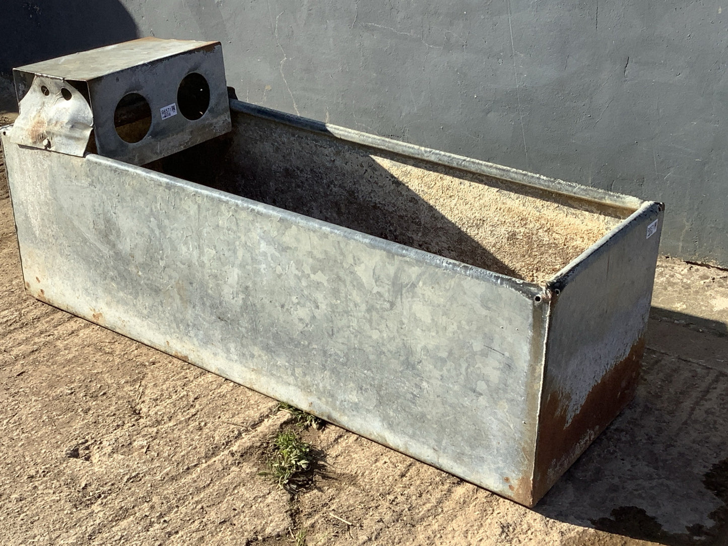 Lovely 4ft Rectangle Old Tarnished Galvanized Metal Water Trough Planter